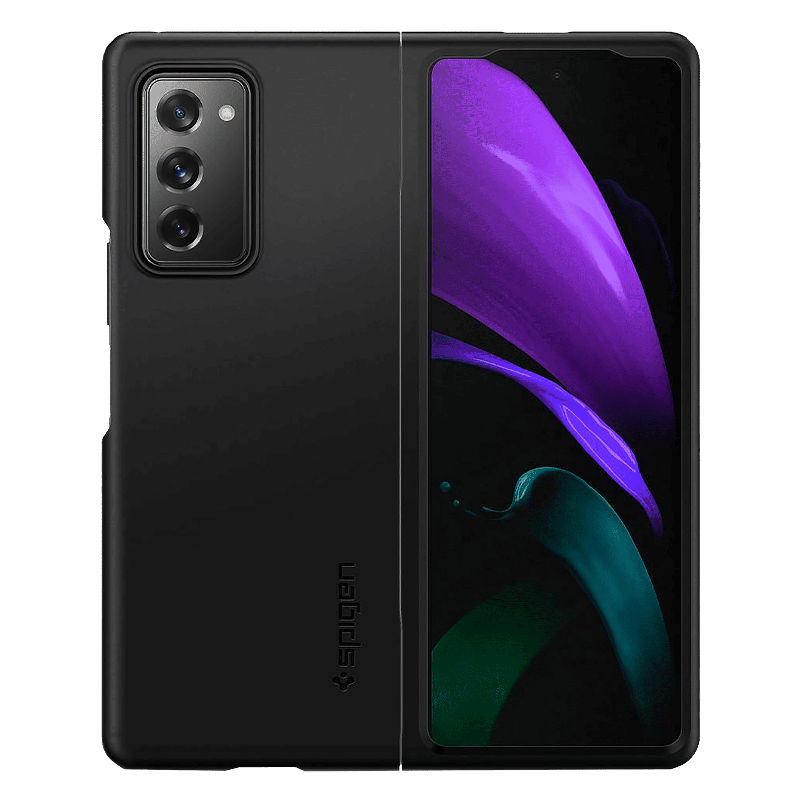 spigen Thin Fit Polycarbonate Back Cover for SAMSUNG Galaxy Z Fold 2 (Wireless Charging Compatible, Black)_4