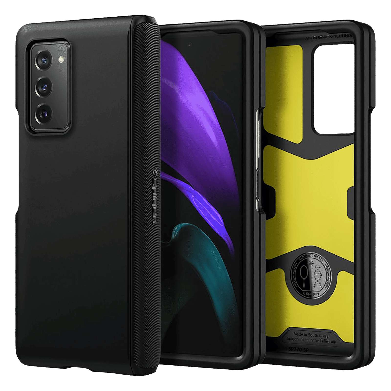 spigen Slim Armor Pro TPU & Polycarbonate Back Cover for SAMSUNG Galaxy Z Fold 2 (Wireless Charging Compatible, Black)_1
