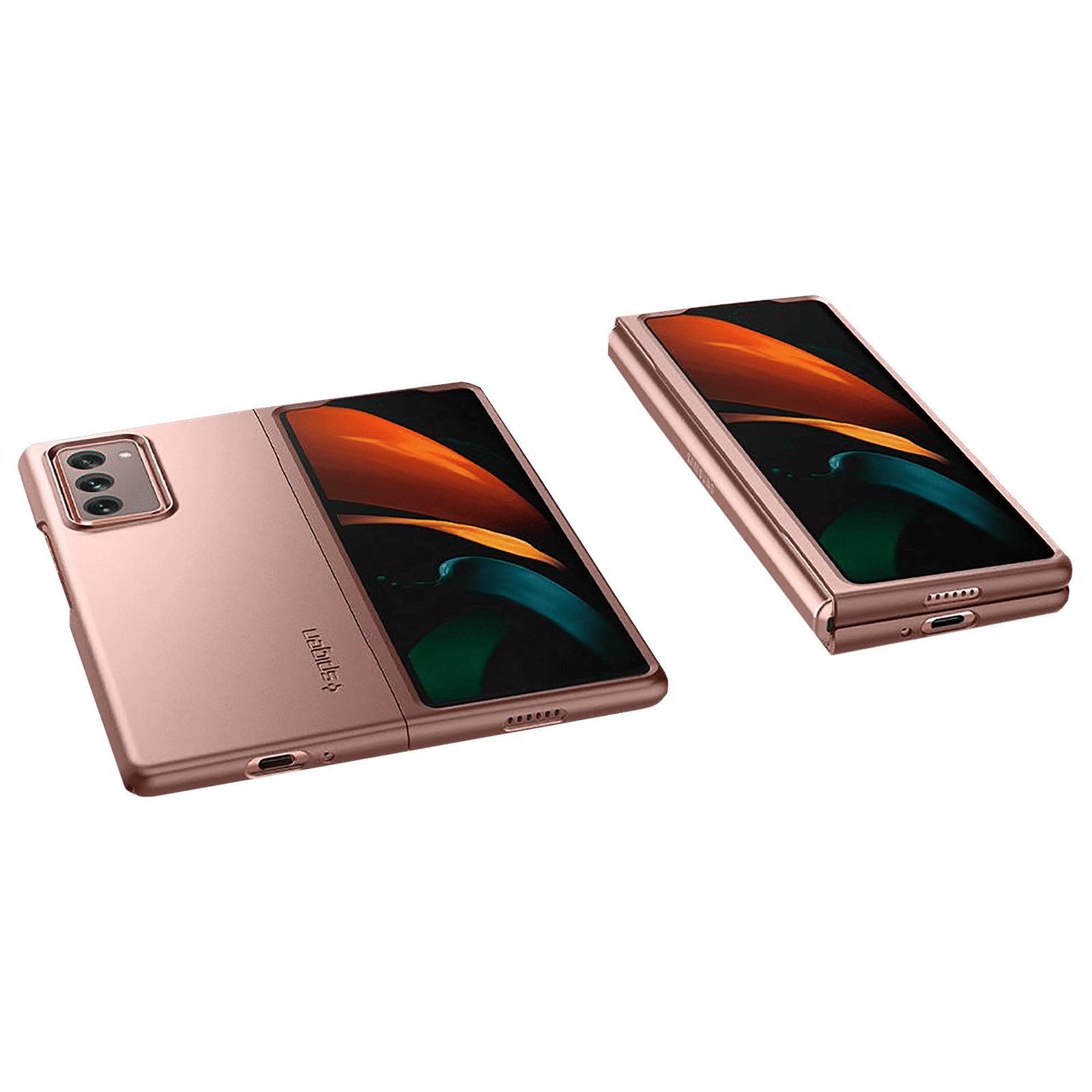 spigen Thin Fit Polycarbonate Back Cover for SAMSUNG Galaxy Z Fold 2 (Wireless Charging Compatible, Bronze)_11
