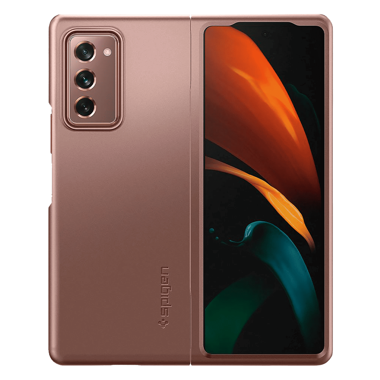 spigen Thin Fit Polycarbonate Back Cover for SAMSUNG Galaxy Z Fold 2 (Wireless Charging Compatible, Bronze)_4