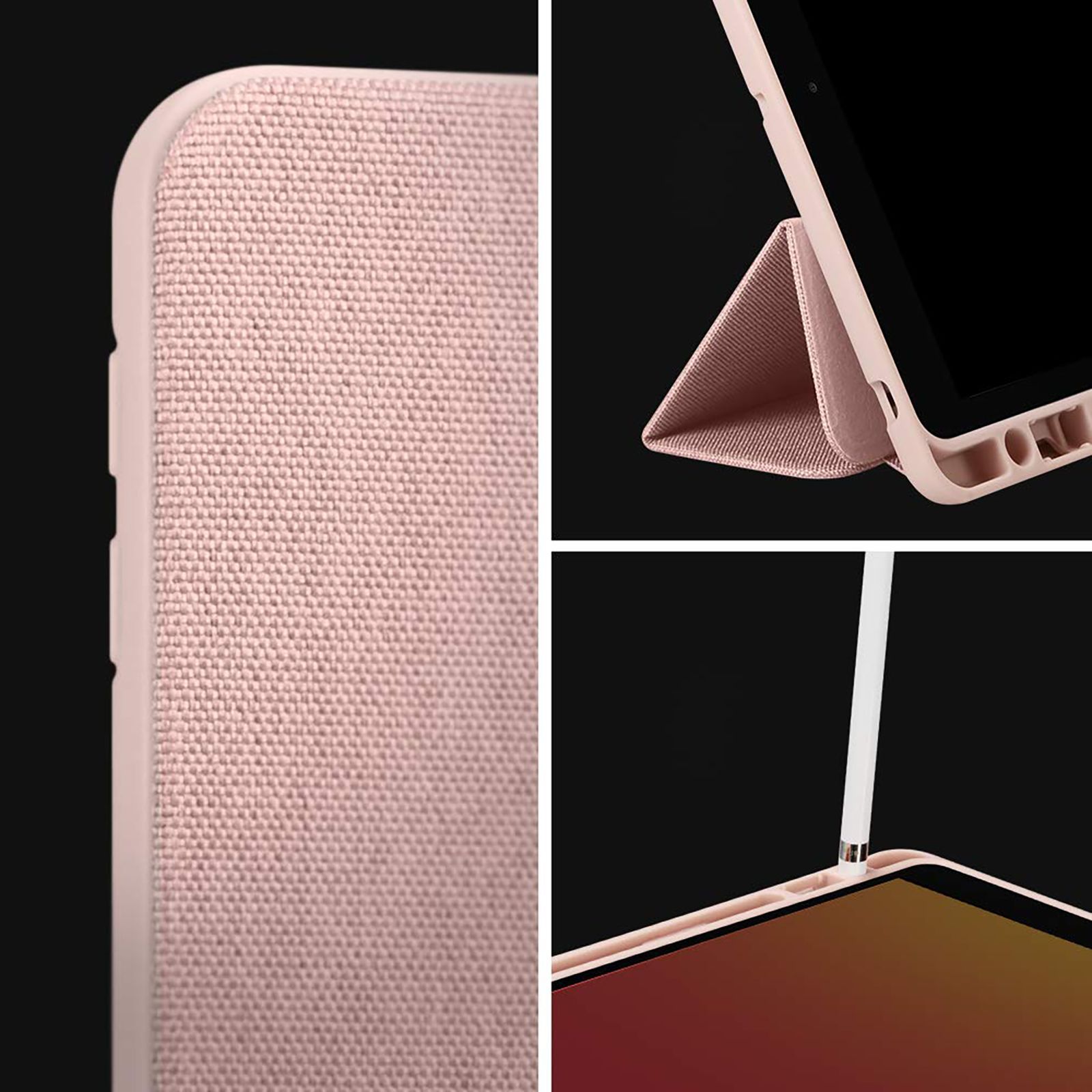 spigen Urban Fit TPU & Fabric Flip Cover For Apple iPad 10.2 Inch (Magnetic Closure, Rose Gold)_18