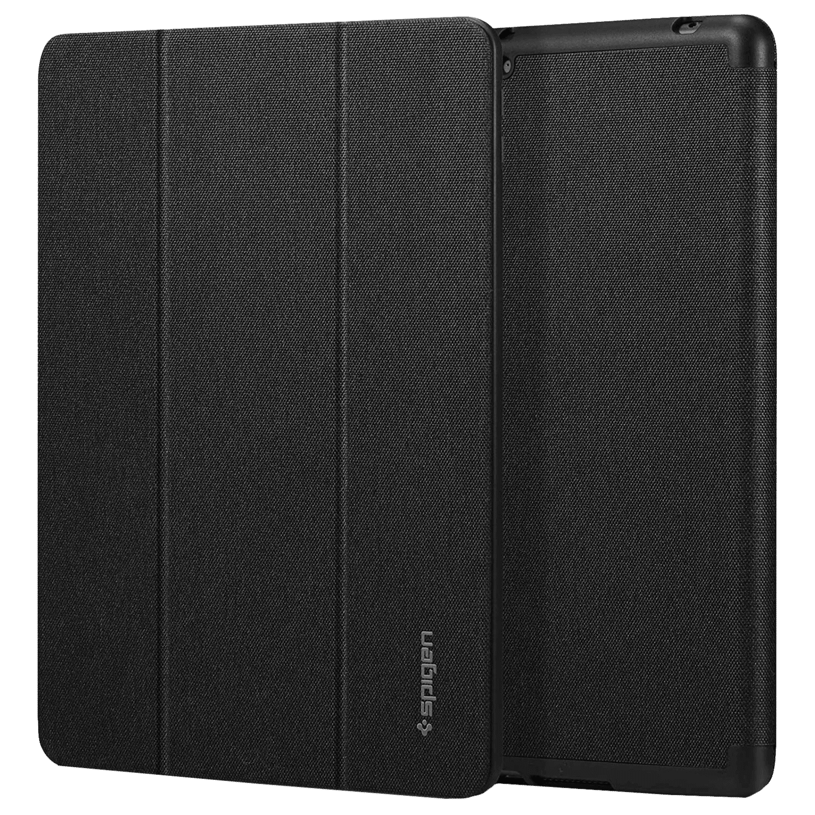 spigen Urban Fit TPU, Polyurethane Leather Case Cover for Apple iPad 10.2 Inch (9th, 8th & 7th Gen) (Built-in Kickstand, Black)_1