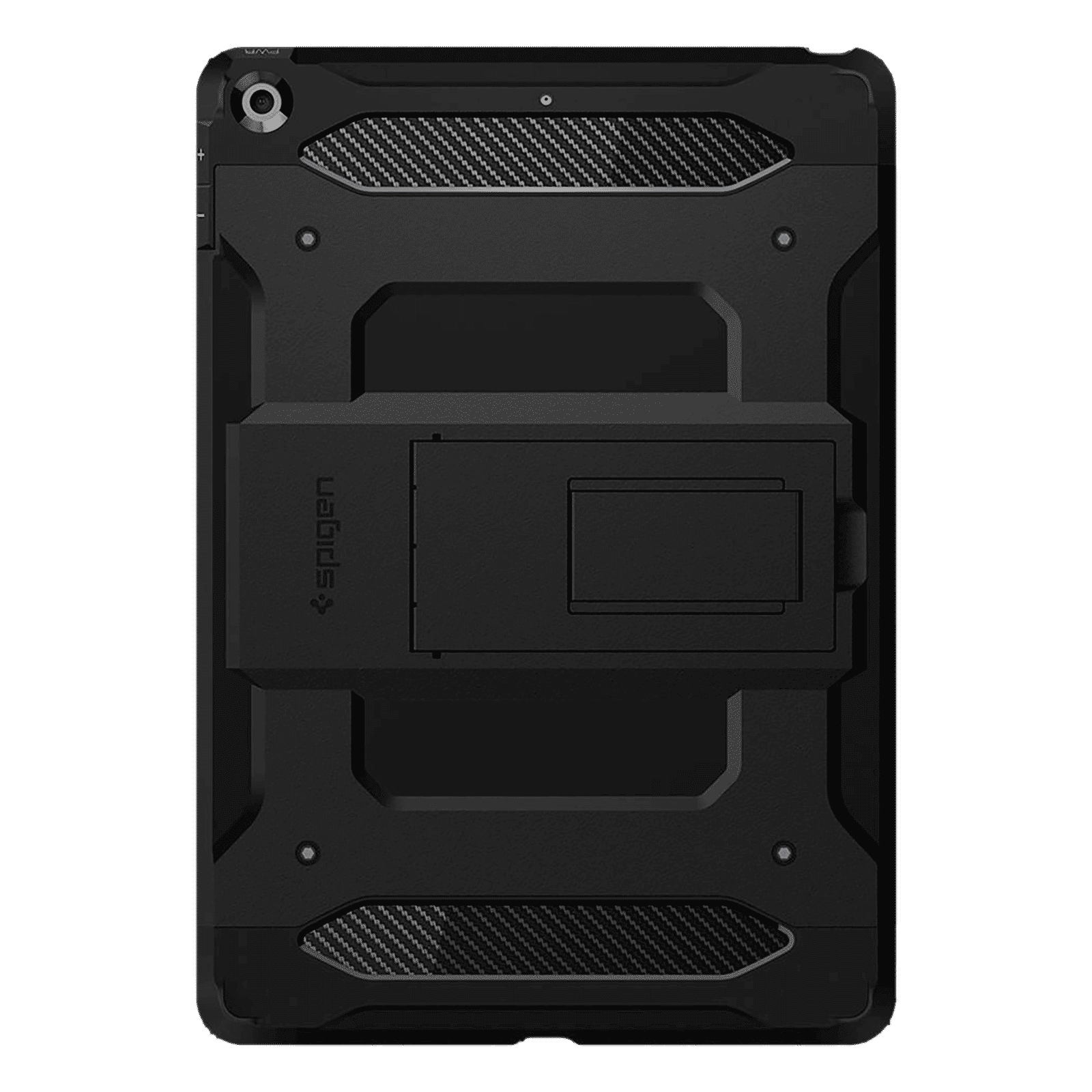 spigen Tough Armor Tech Polycarbonate Back Case with Stand for Apple iPad 10.2 Inch (Air Cushion Technology, Black)_3