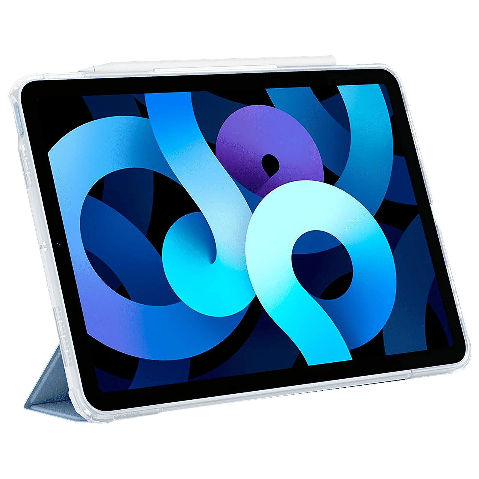 spigen Ultra Hybrid Pro TPU & PC Back Case with Stand For iPad Air 10.9" (2020) (Air Cushion Technology, ACS02698, Sky Blue)_12