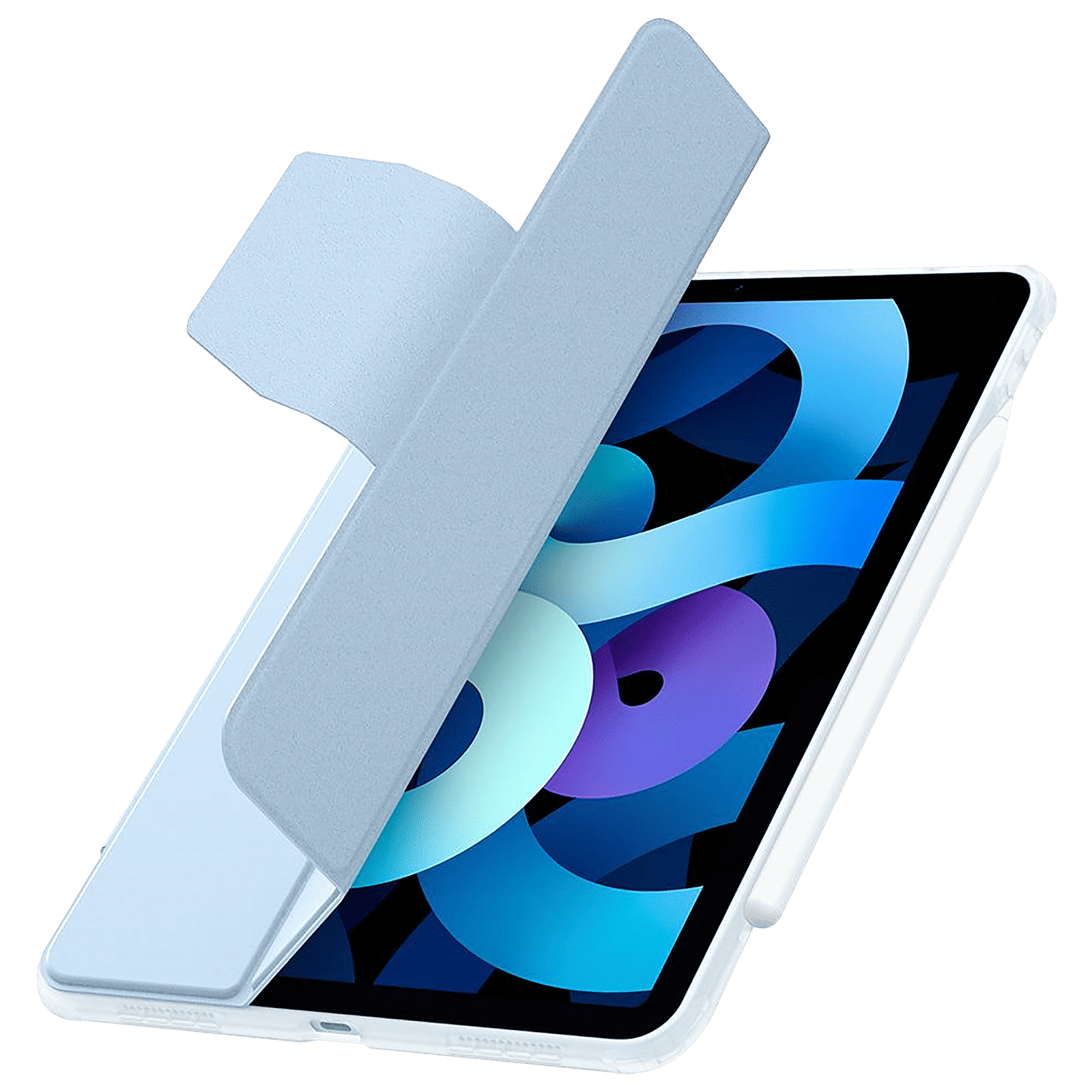 spigen Ultra Hybrid Pro TPU & PC Back Case with Stand For iPad Air 10.9" (2020) (Air Cushion Technology, ACS02698, Sky Blue)_13