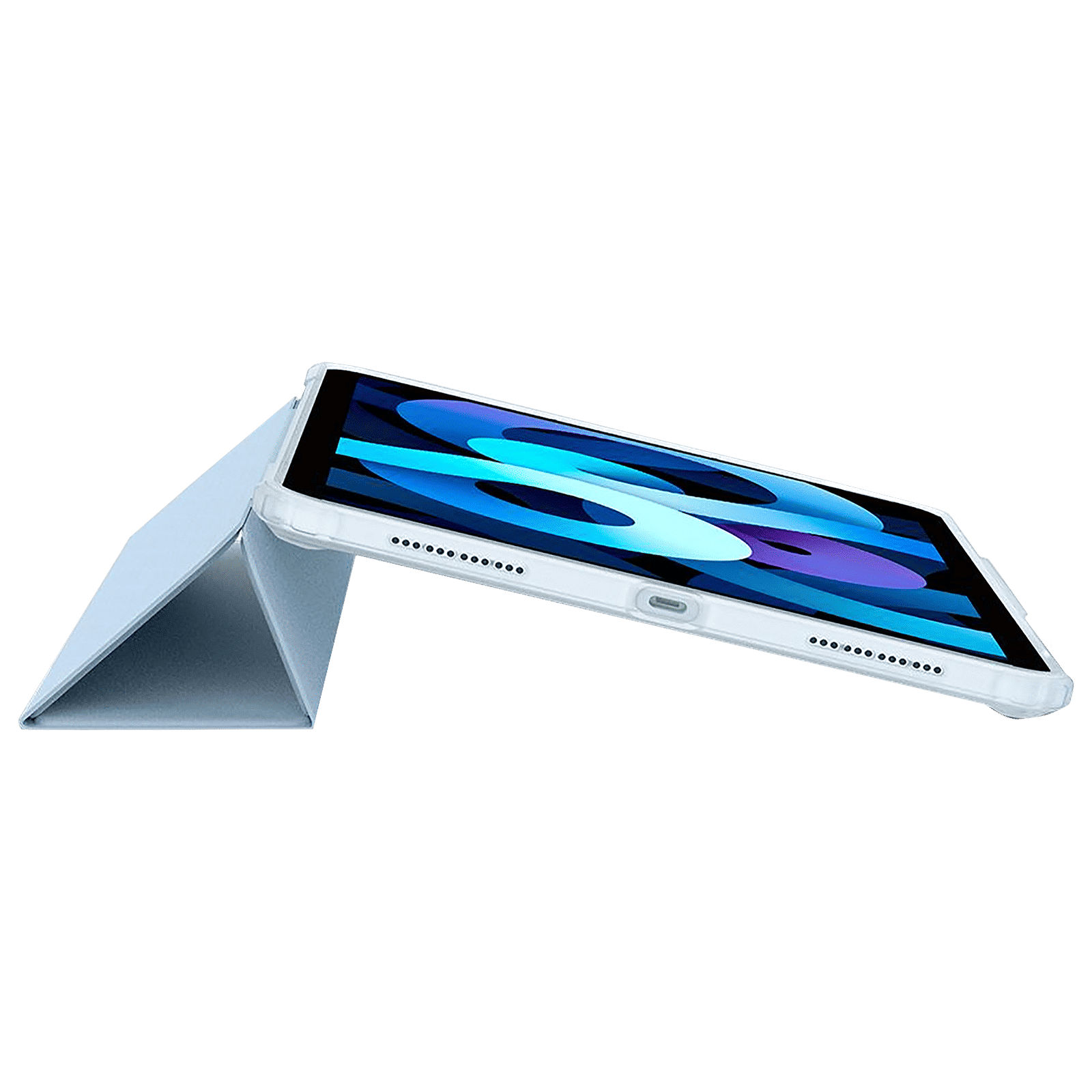 spigen Ultra Hybrid Pro TPU & PC Back Case with Stand For iPad Air 10.9" (2020) (Air Cushion Technology, ACS02698, Sky Blue)_6