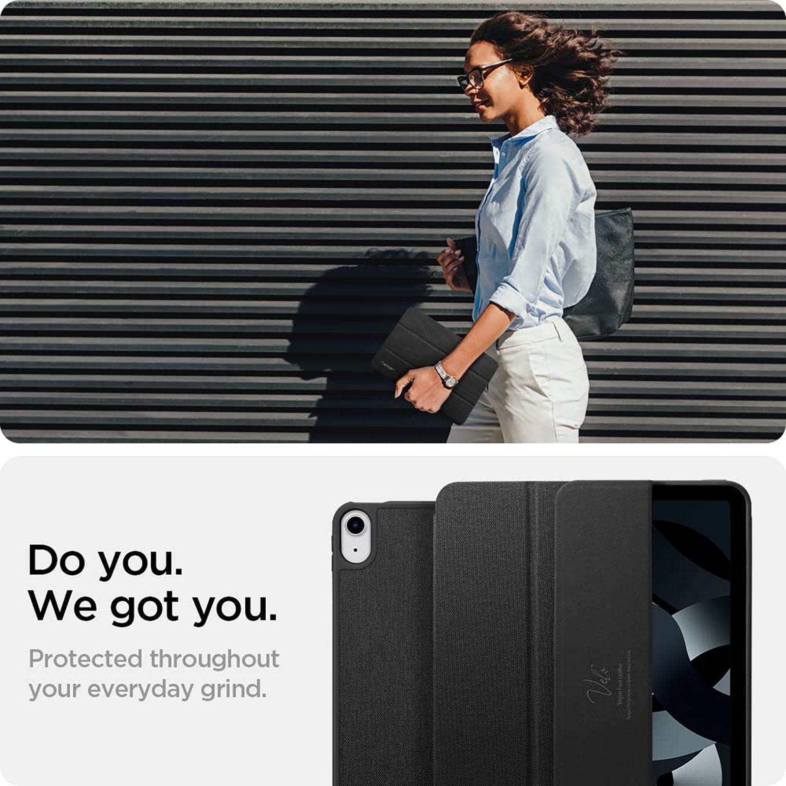 spigen Urban Fit TPU Flip Cover For Apple iPad Air 10.9 Inch (Lightweight, Black)_16