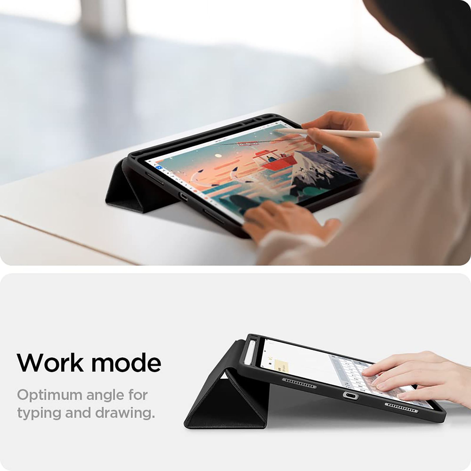 spigen Urban Fit TPU Flip Cover For Apple iPad Air 10.9 Inch (Lightweight, Black)_17