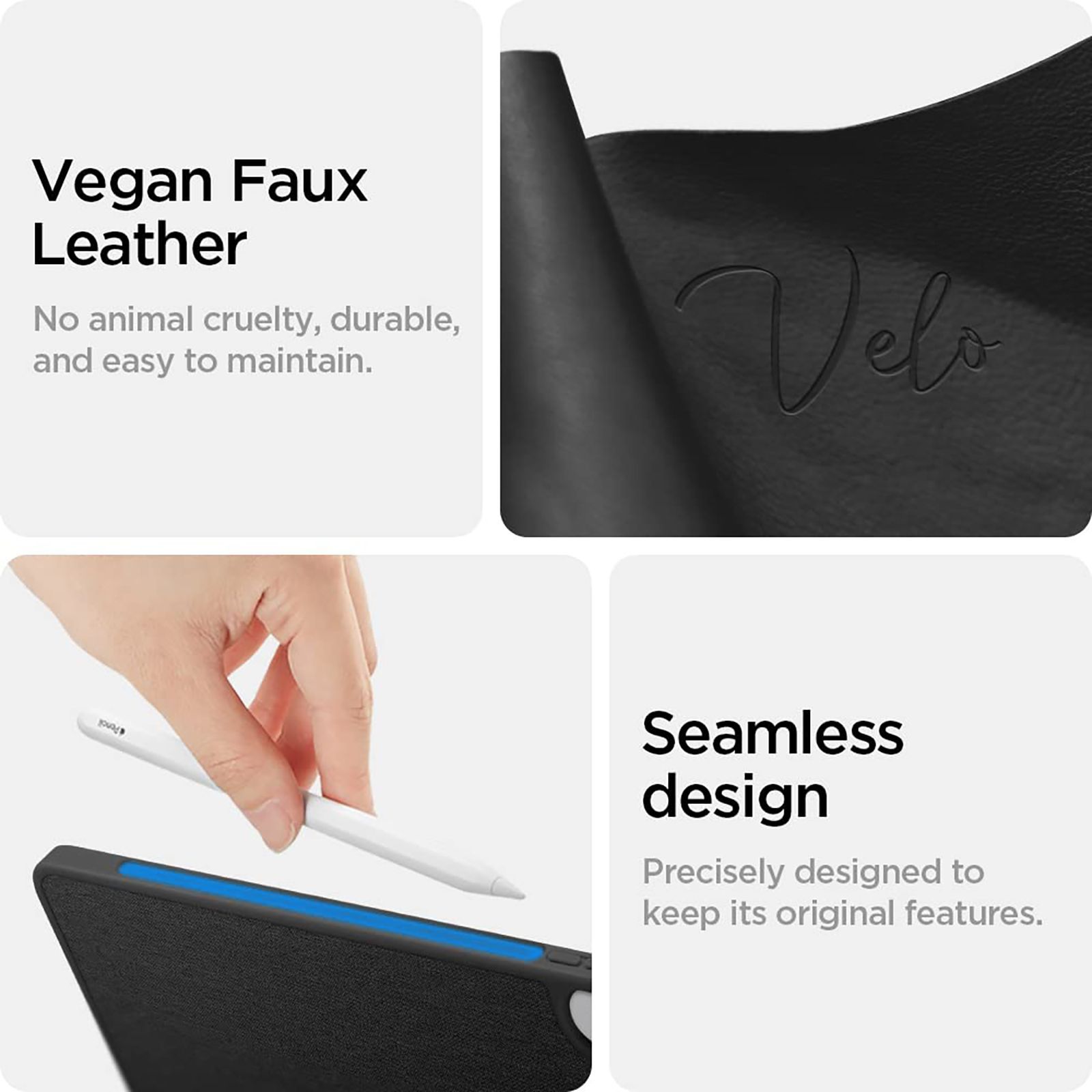 spigen Urban Fit TPU Flip Cover For Apple iPad Air 10.9 Inch (Lightweight, Black)_3