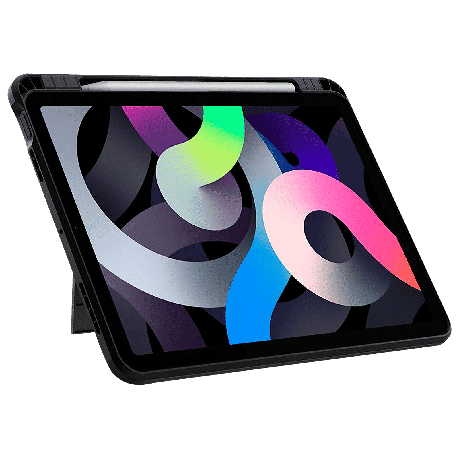 spigen Tough Armor Pro Polycarbonate Back Case with Stand for Apple iPad Air 10.9 Inch with Pen Holder (4th Gen) (Air Cushion Technology, Black)_9