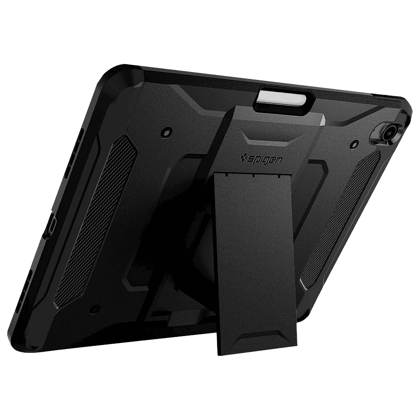 spigen Tough Armor Pro Polycarbonate Back Case with Stand for Apple iPad Air 10.9 Inch with Pen Holder (4th Gen) (Air Cushion Technology, Black)_10