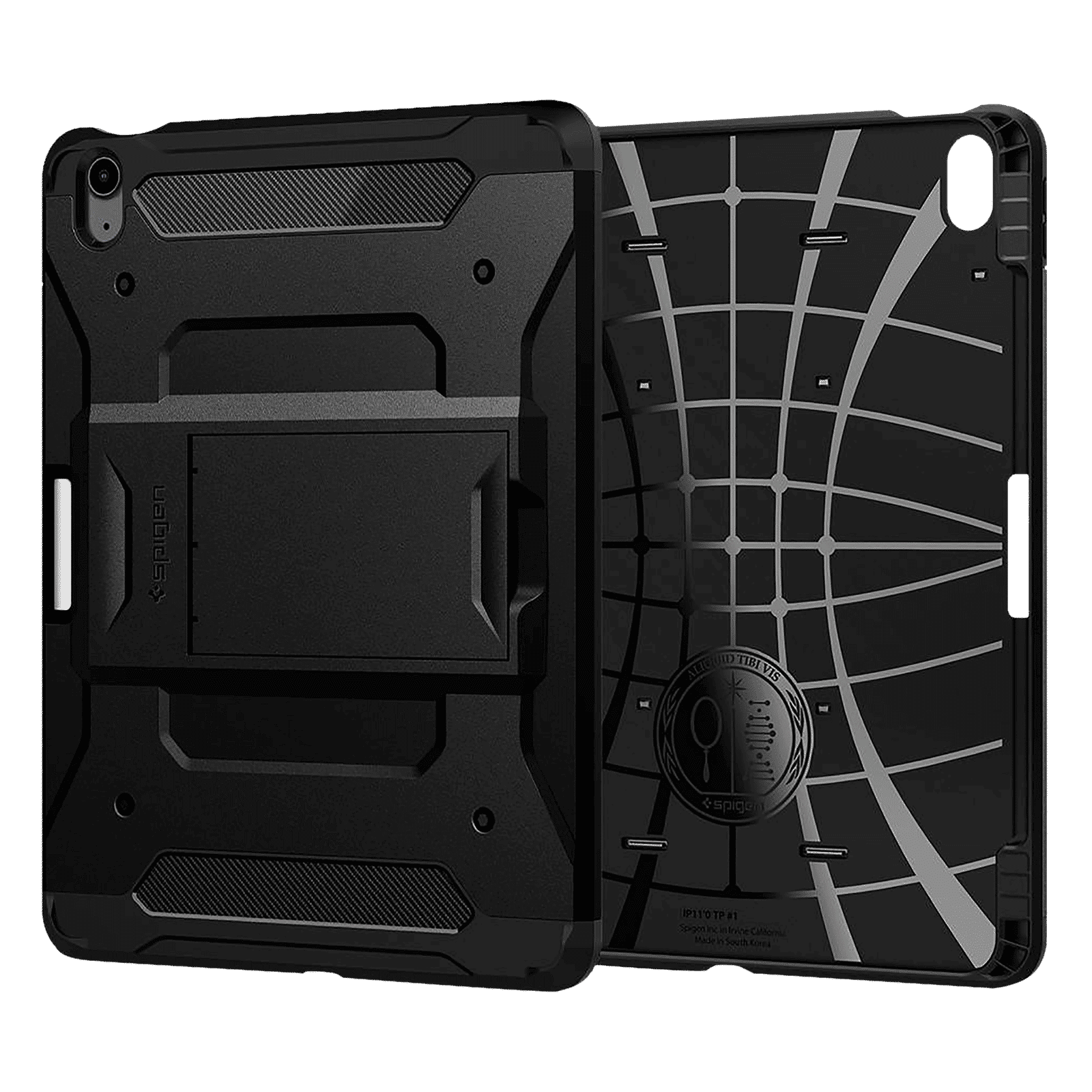 spigen Tough Armor Pro Polycarbonate Back Case with Stand for Apple iPad Air 10.9 Inch with Pen Holder (4th Gen) (Air Cushion Technology, Black)_11