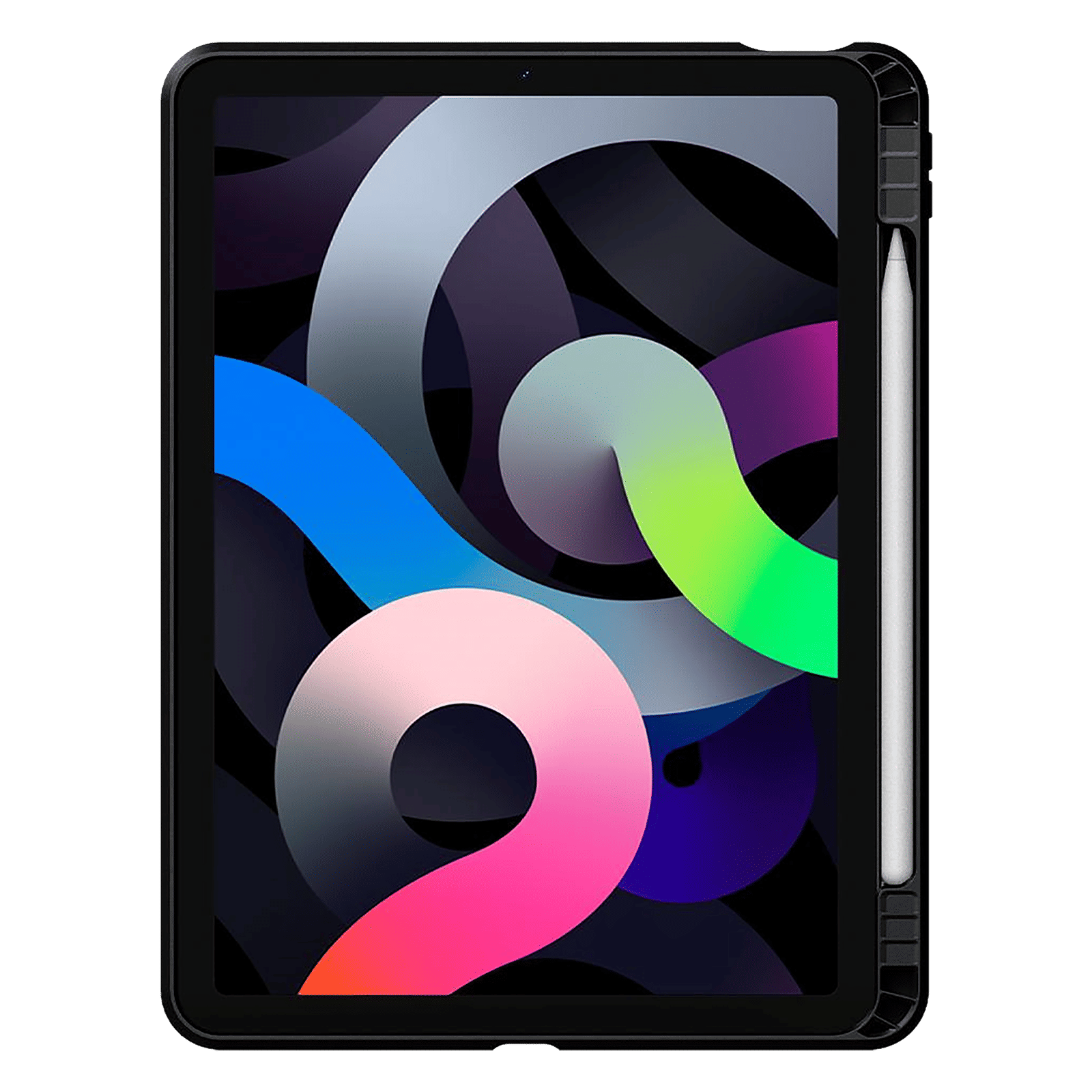 spigen Tough Armor Pro Polycarbonate Back Case with Stand for Apple iPad Air 10.9 Inch with Pen Holder (4th Gen) (Air Cushion Technology, Black)_3