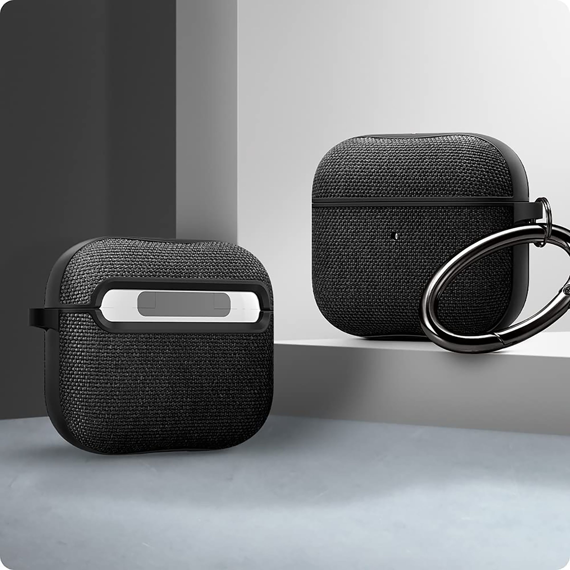 spigen Urban Fit Fabric Full Cover Case For AirPods 3 (Dual Tone Design, ASD02111, Black)_8