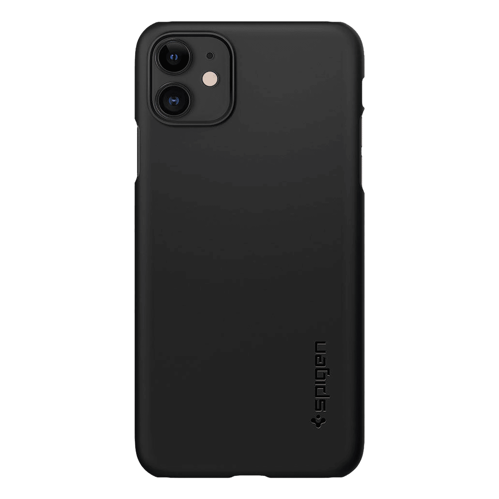 spigen Thin Fit Polycarbonate Back Cover for Apple iPhone 11 (Wireless Charging Compatible, Black)_4