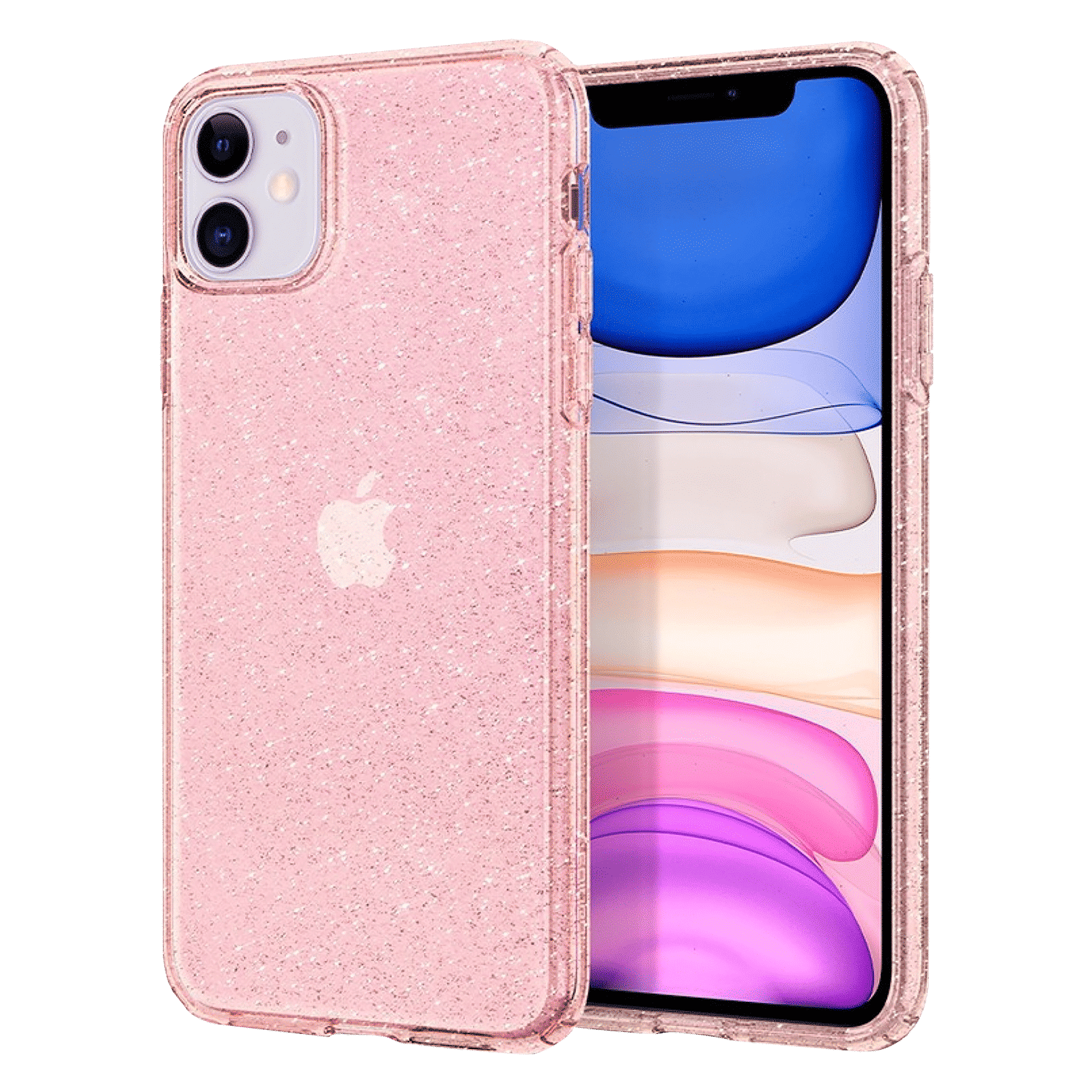 spigen Liquid Crystal Glitter TPU Back Cover for Apple iPhone 11 (Wireless Charging Compatible, Rose Quartz)_1