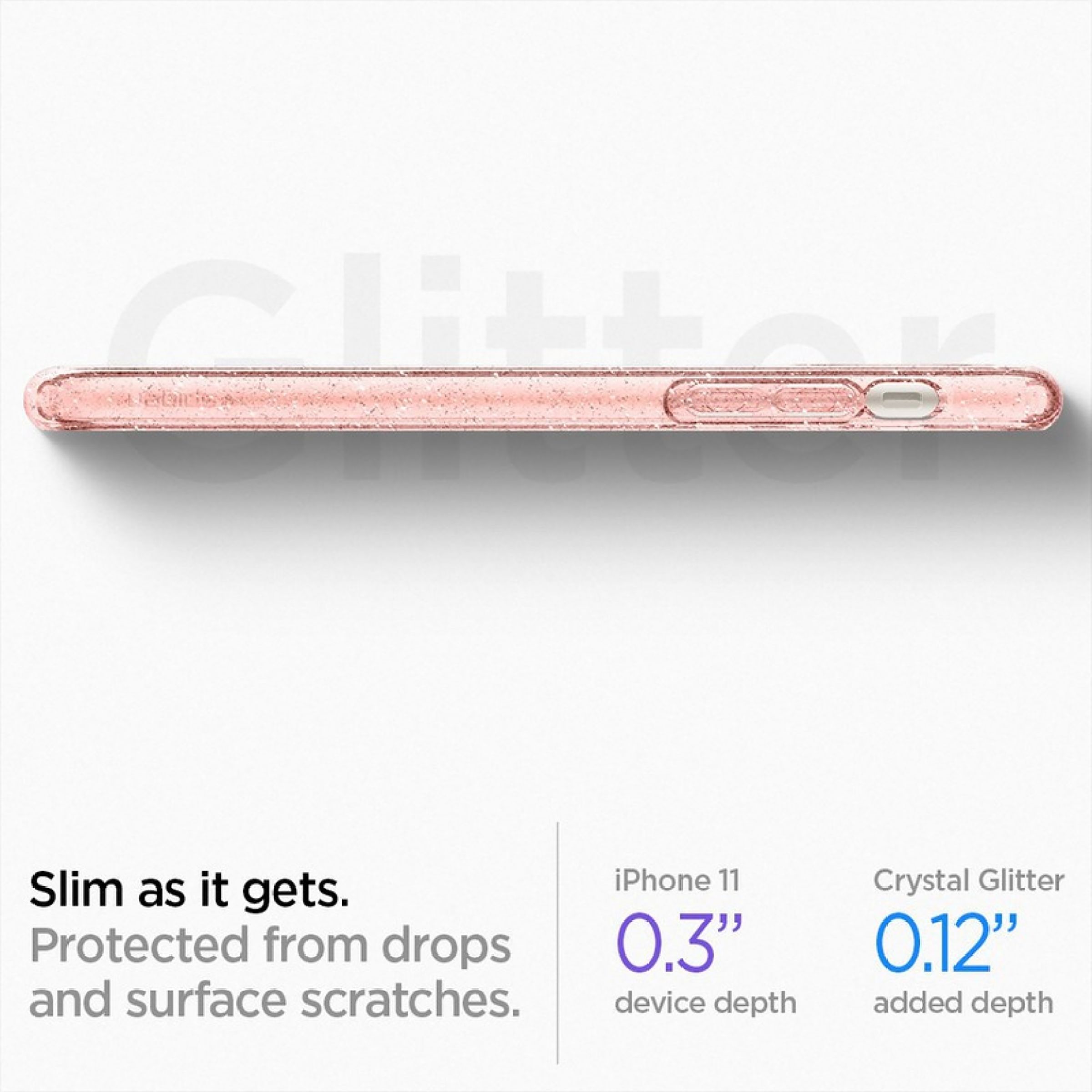 spigen Liquid Crystal Glitter TPU Back Cover for Apple iPhone 11 (Wireless Charging Compatible, Rose Quartz)_10