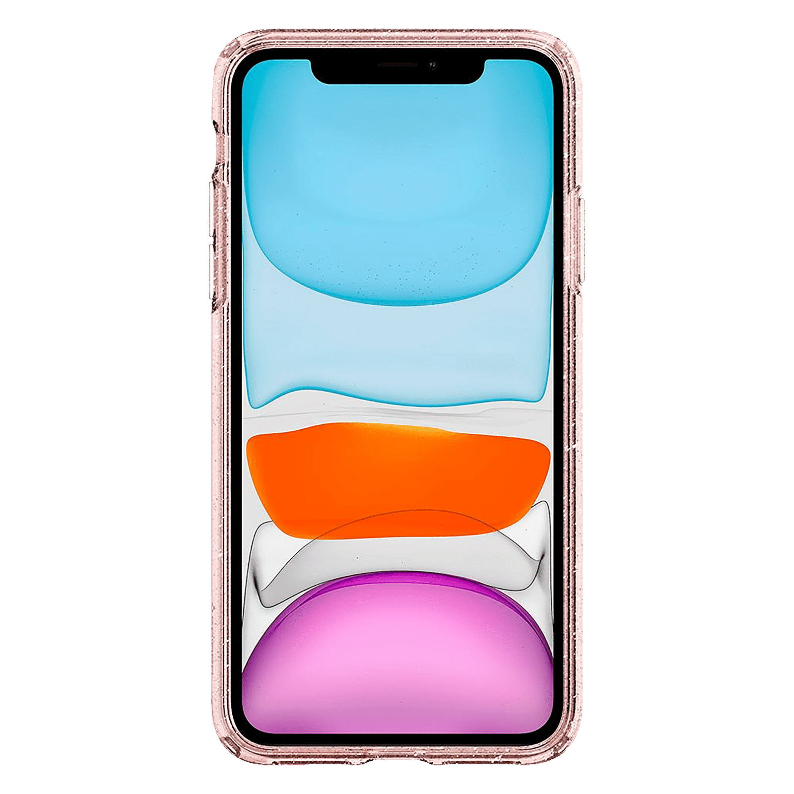 spigen Liquid Crystal Glitter TPU Back Cover for Apple iPhone 11 (Wireless Charging Compatible, Rose Quartz)_3