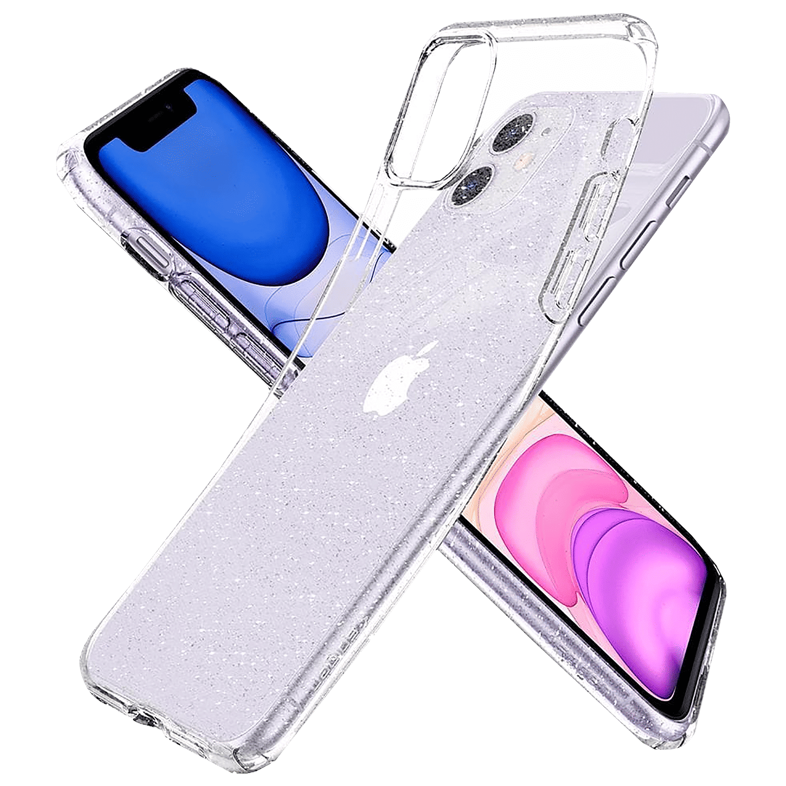spigen Liquid Crystal Glitter TPU Back Cover for Apple iPhone 11 (Wireless Charging Compatible, Crystal Quartz)_10