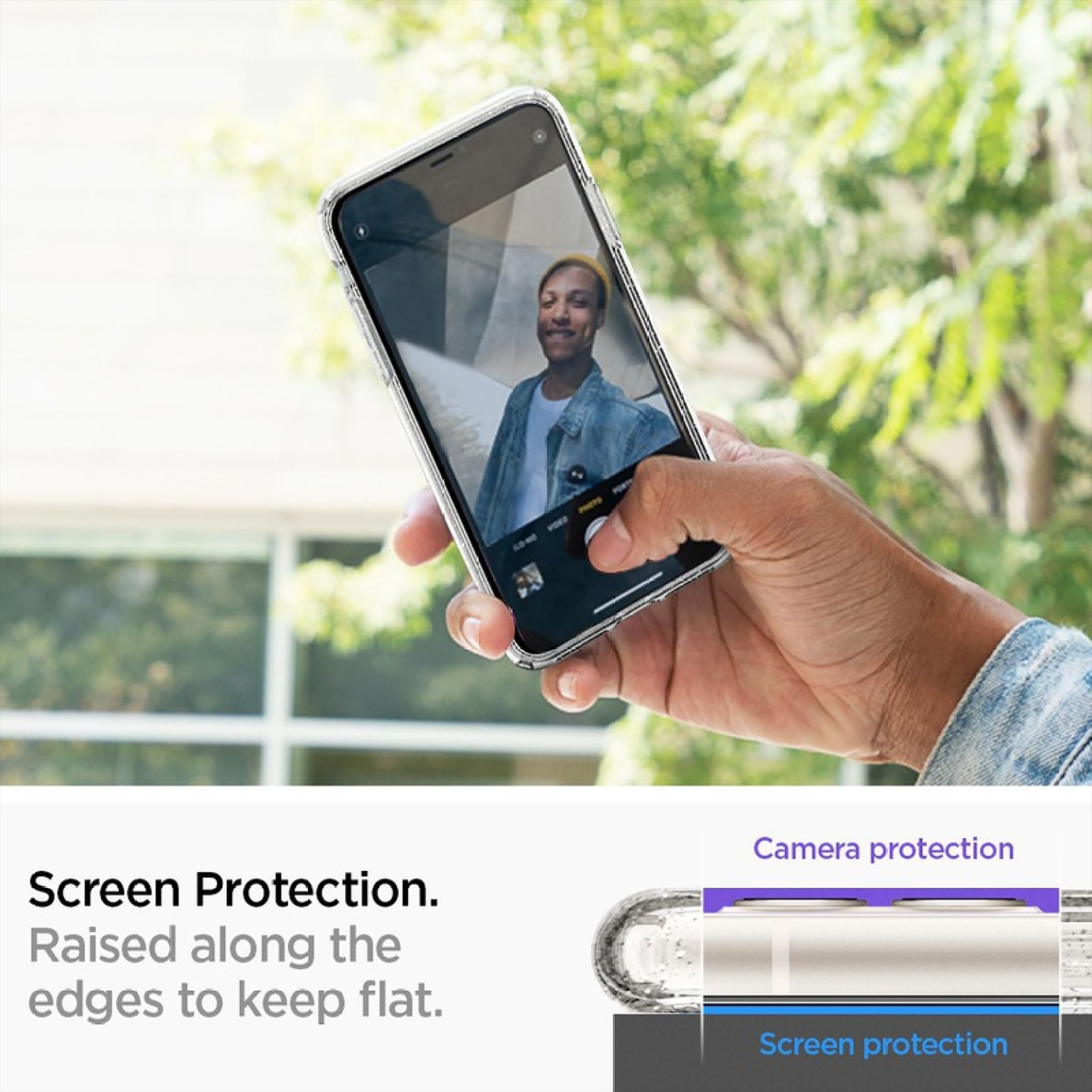 spigen Liquid Crystal Glitter TPU Back Cover for Apple iPhone 11 (Wireless Charging Compatible, Crystal Quartz)_12