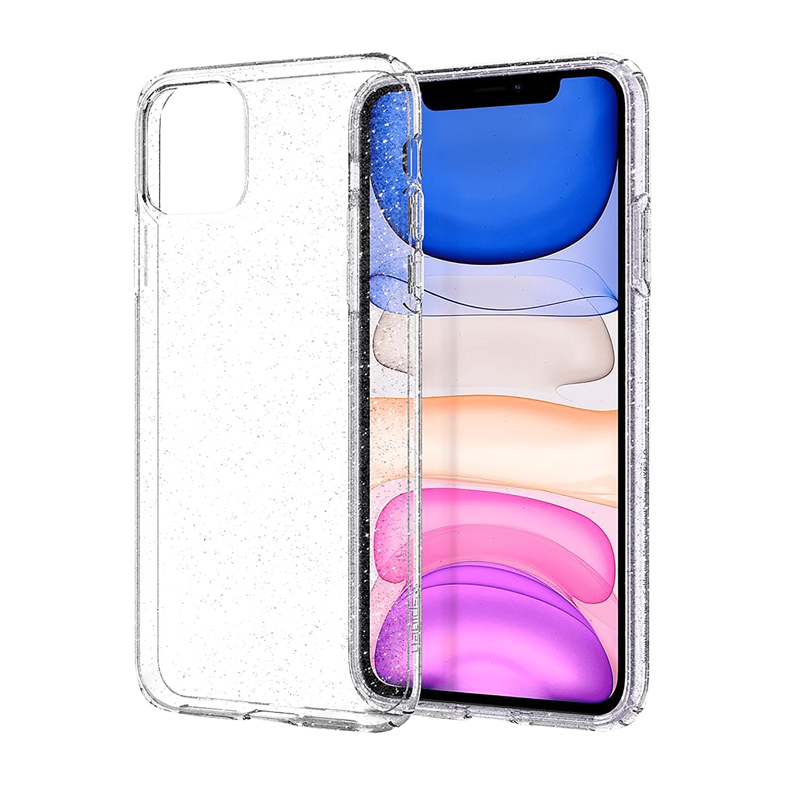 spigen Liquid Crystal Glitter TPU Back Cover for Apple iPhone 11 (Wireless Charging Compatible, Crystal Quartz)_5