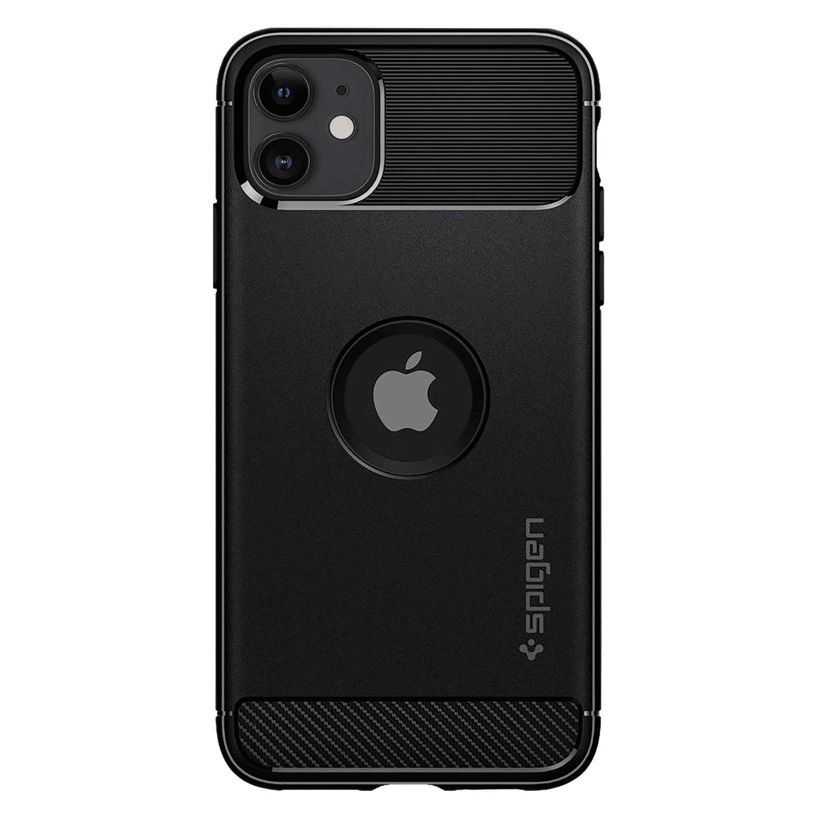spigen Rugged Armor TPU Back Cover for Apple iPhone 11 (Air Cushion Technology, Matte Black) spigen Rugged Armor TPU Back Cover for Apple iPhone 11 (Air Cushion Technology, Matte Black)_4