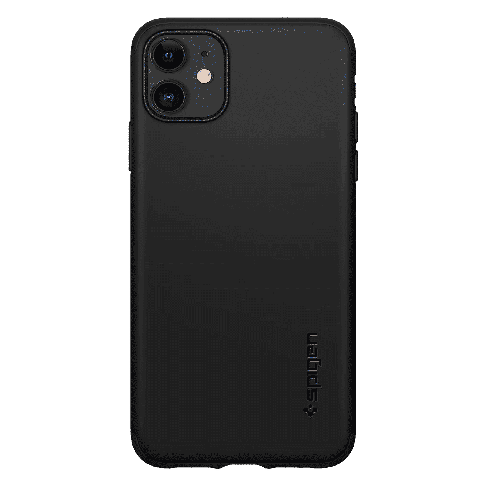 spigen Thin Fit Classic Polycarbonate Back Cover for Apple iPhone 11 (Wireless Charging Compatible, Black)_4
