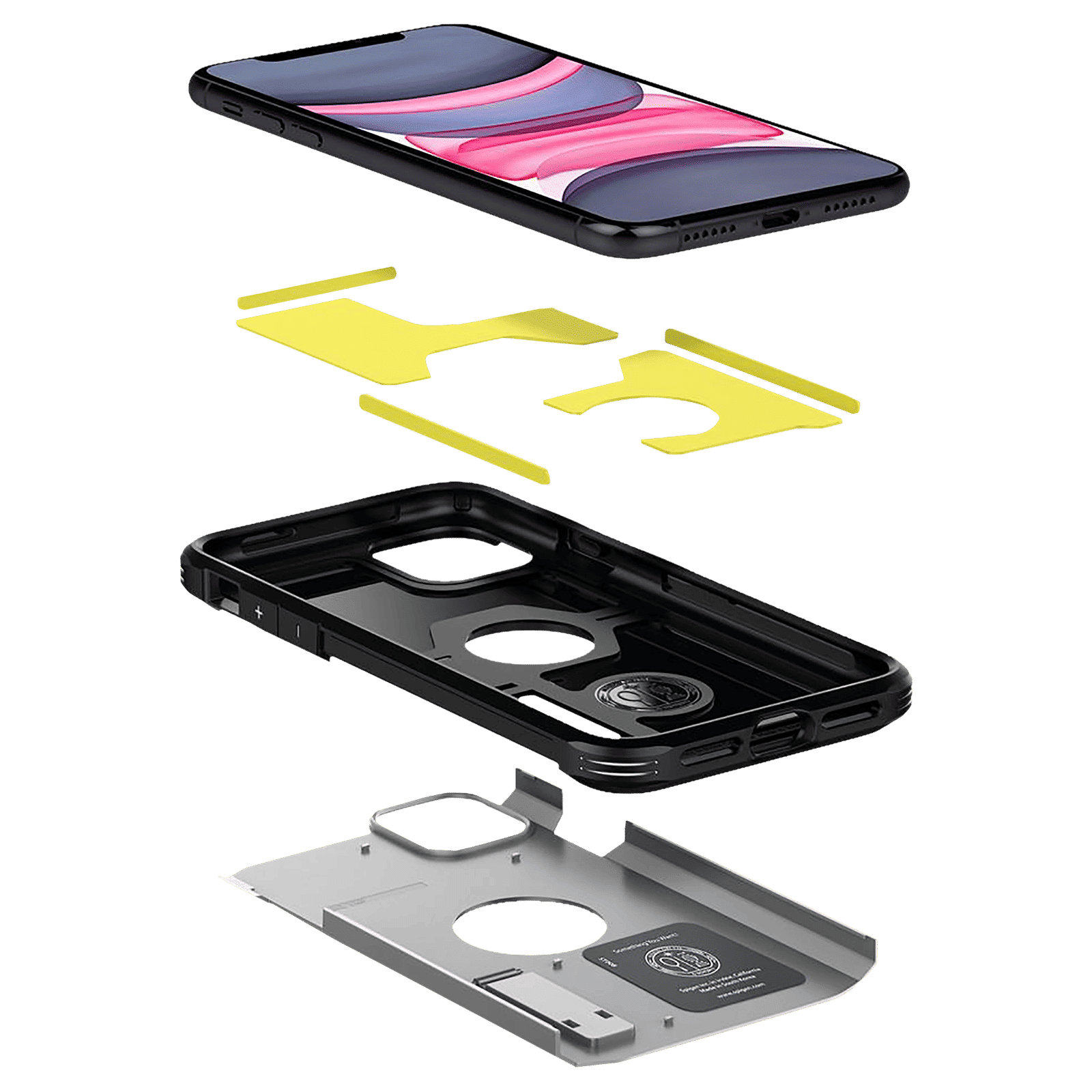 spigen Tough Armor TPU & PC Back Case For iPhone 11 (Air Cushion Technology, 076CS27440, Satin Silver)_9