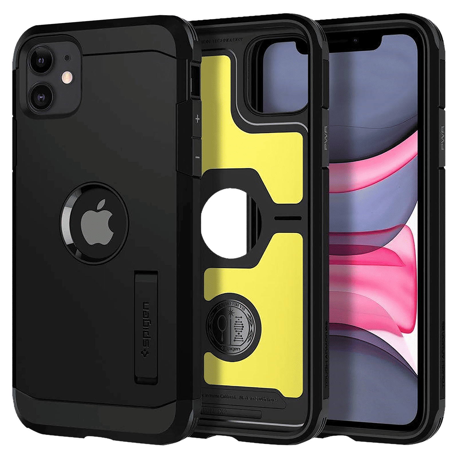 spigen Tough Armor TPU & PC Back Case For iPhone 11 (Air Cushion Technology, 076CS27439, Black)_1