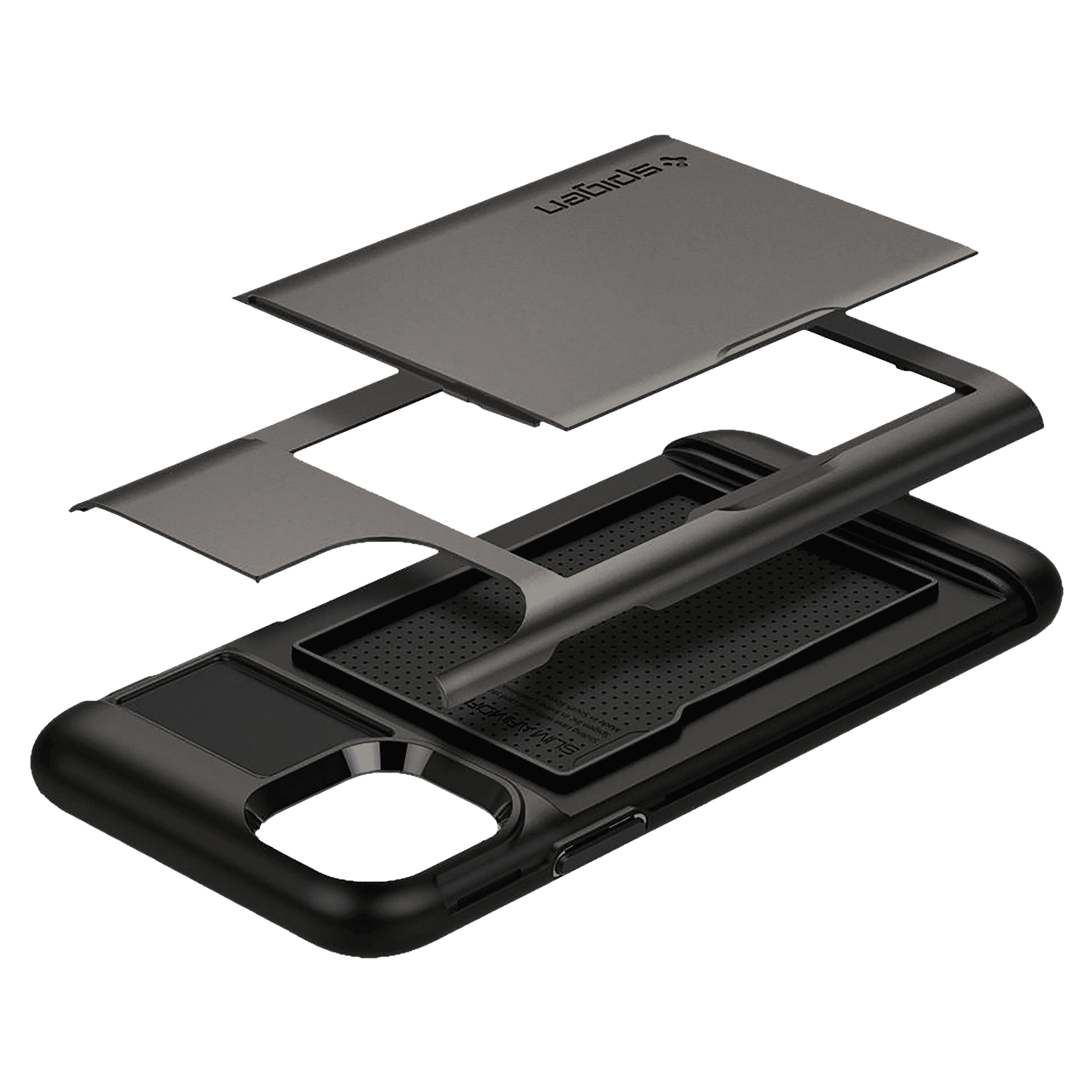 spigen Slim Armor CS TPU & Polycarbonate Back Cover for Apple iPhone 11 (Wireless Charging Compatible, Gunmetal)_9