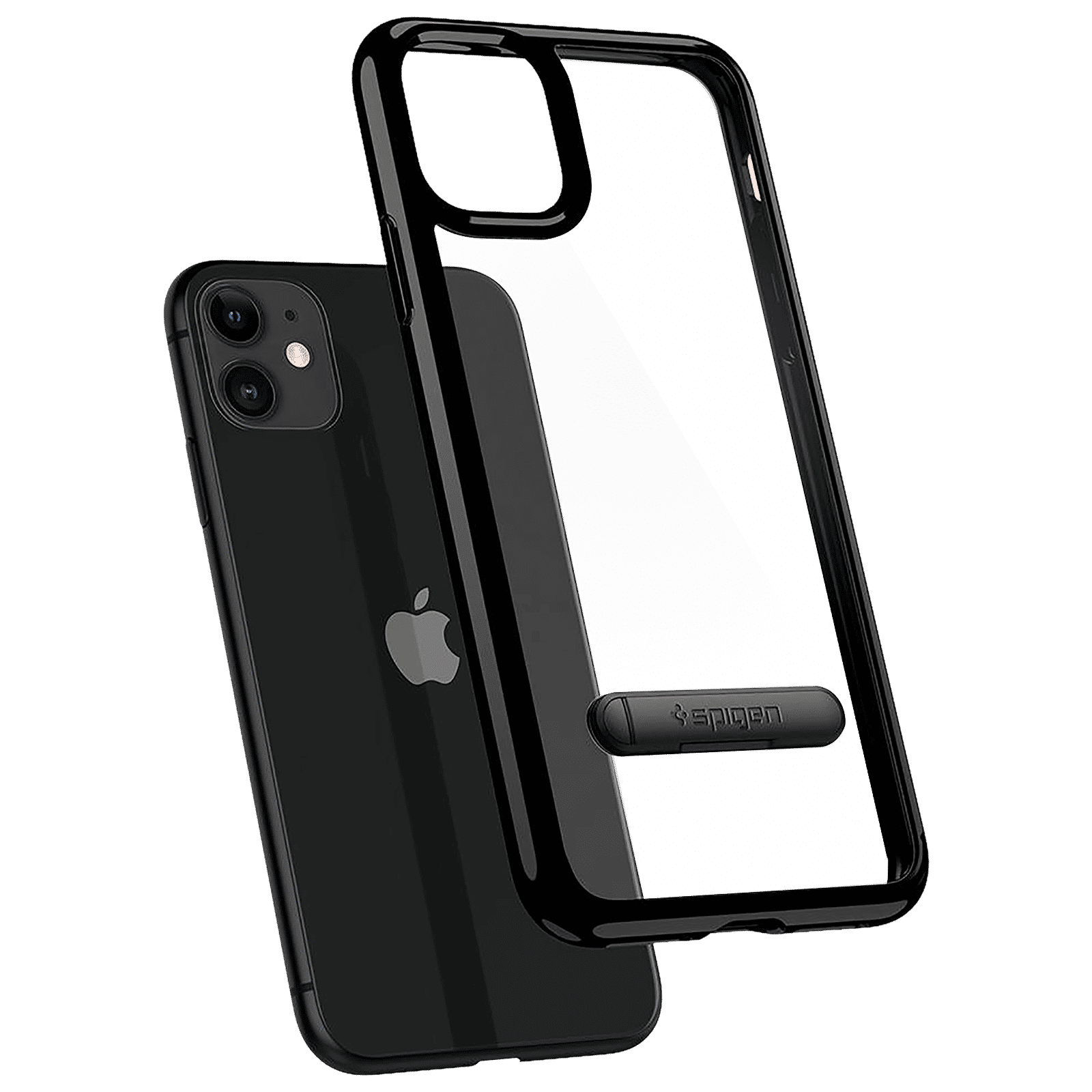 spigen Ultra Hybrid S Hard Polycarbonate & TPU Back Cover for Apple iPhone 11 (Supports Wireless Charging, Jet Black)_8