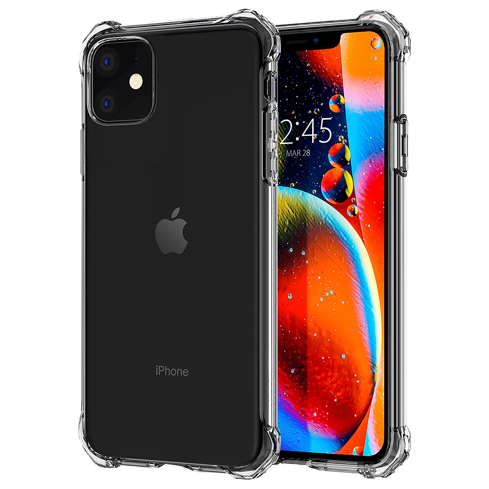 spigen Rugged Crystal TPU Back Cover for Apple iPhone 11 (Air Cushion Technology, Crystal Clear)_1