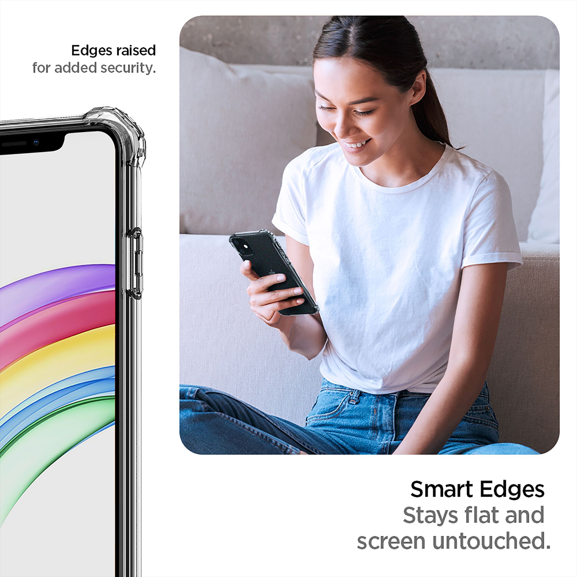 spigen Rugged Crystal TPU Back Cover for Apple iPhone 11 (Air Cushion Technology, Crystal Clear)_7