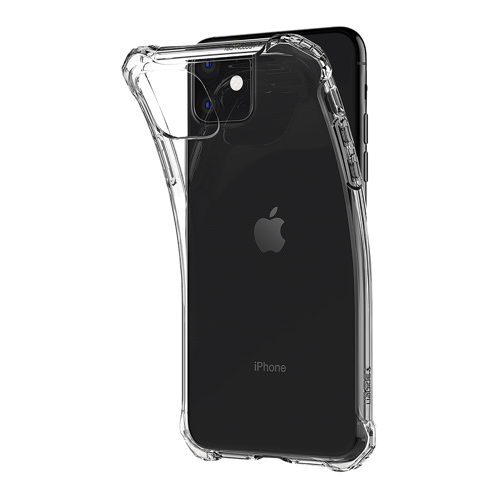 spigen Rugged Crystal TPU Back Cover for Apple iPhone 11 (Air Cushion Technology, Crystal Clear)_4