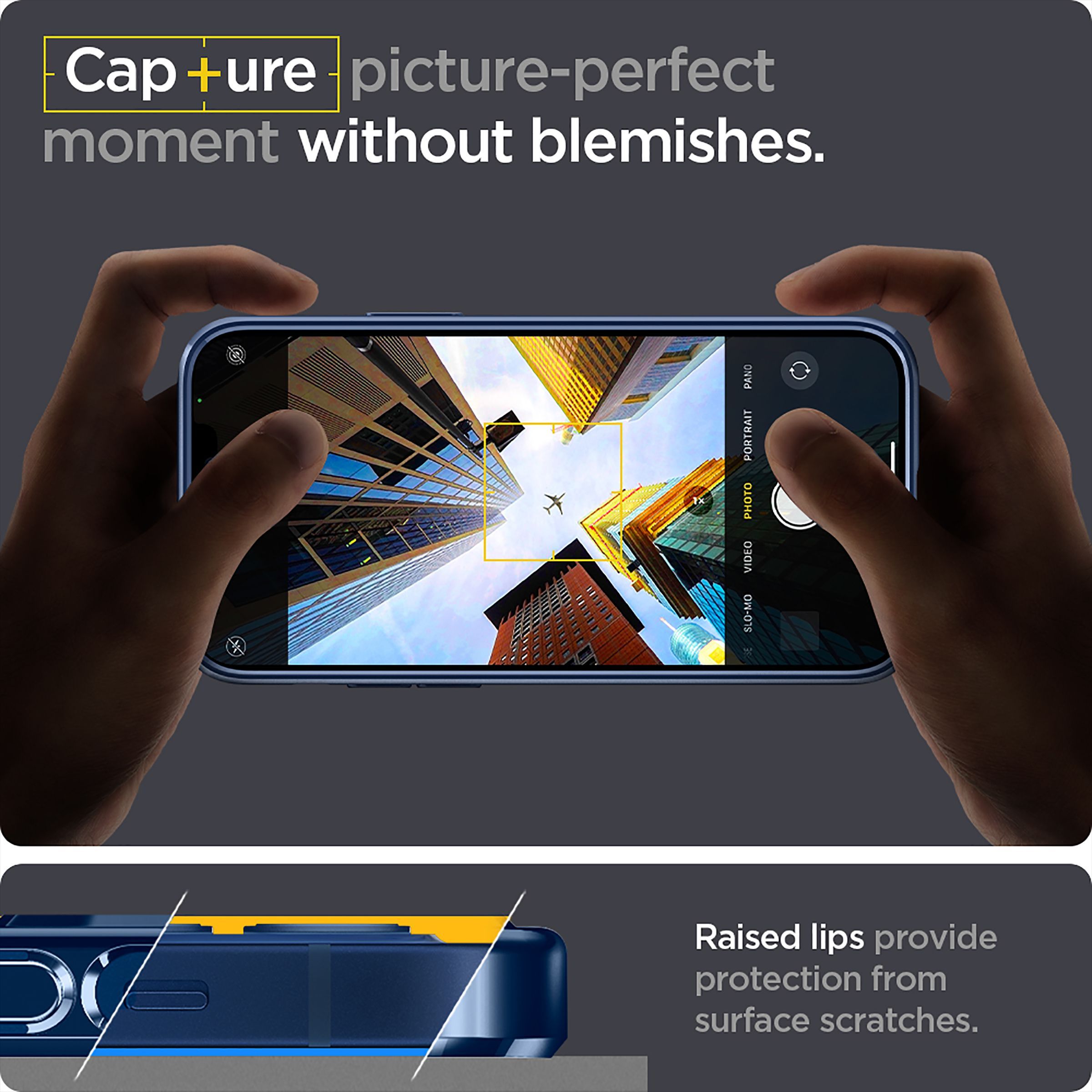 spigen Optik Crystal TPU & Polycarbonate Back Cover for Apple iPhone 12 (Air Cushion Technology, Chrome Blue)_5