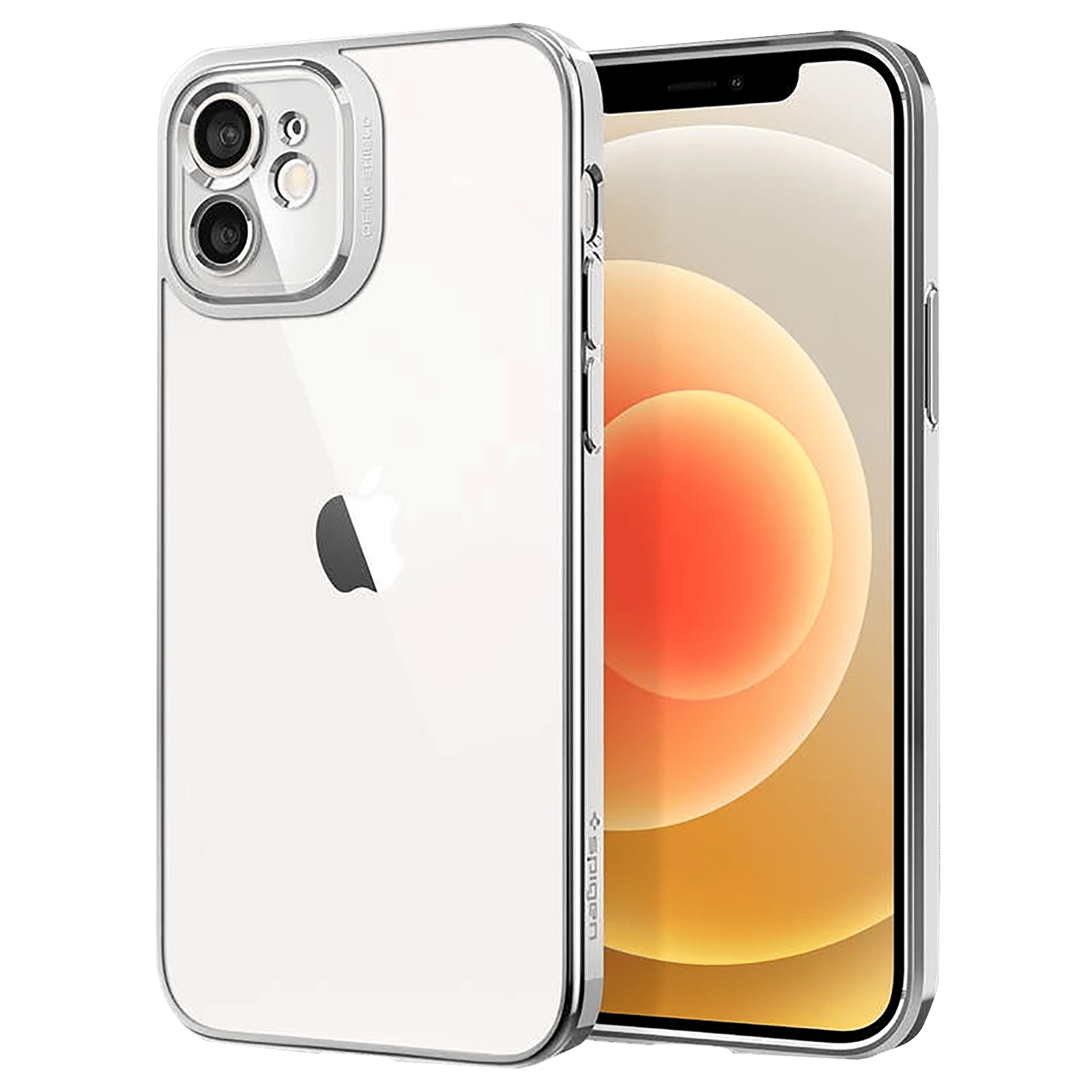 spigen Optik Crystal TPU Back Cover for Apple iPhone 12 (Air Cushion Technology, Chrome Silver)_1