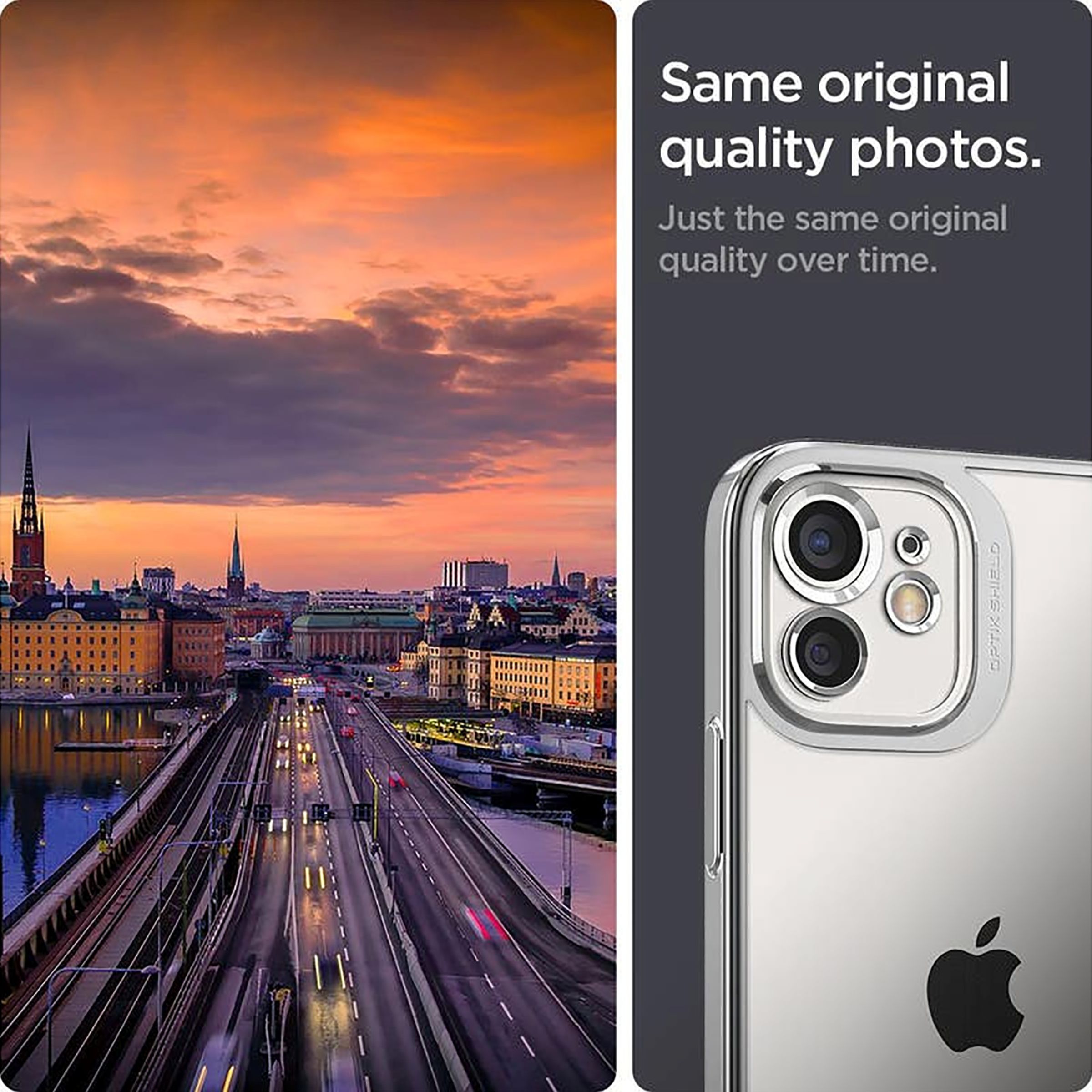 spigen Optik Crystal TPU Back Cover for Apple iPhone 12 (Air Cushion Technology, Chrome Silver)_7