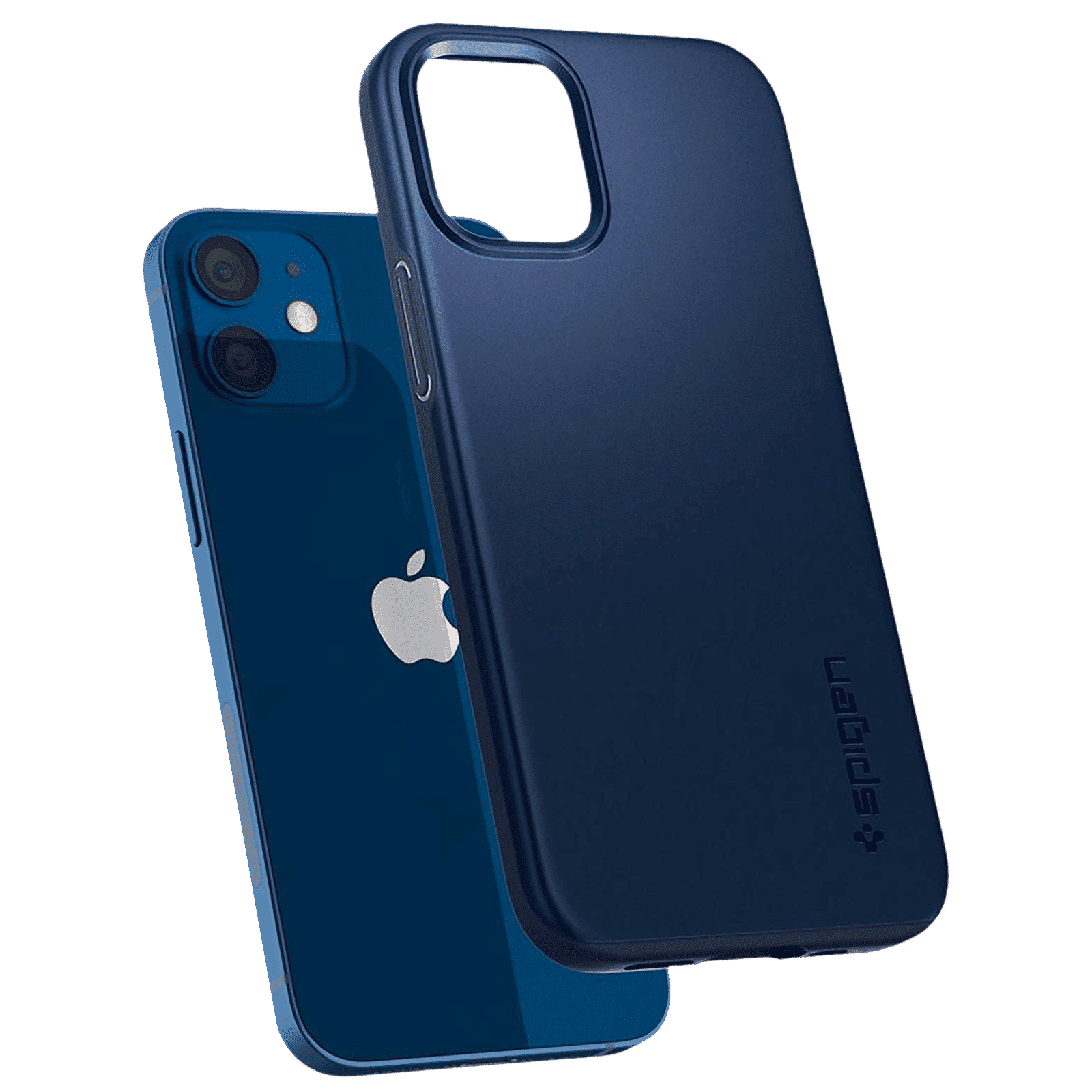 spigen Thin Fit TPU & Polycarbonate Back Cover for Apple iPhone 12 Mini (Wireless Charging Compatible, Navy Blue) spigen Thin Fit TPU & Polycarbonate Back Cover for Apple iPhone 12 Mini (Wireless Charging Compatible, Navy Blue)_9