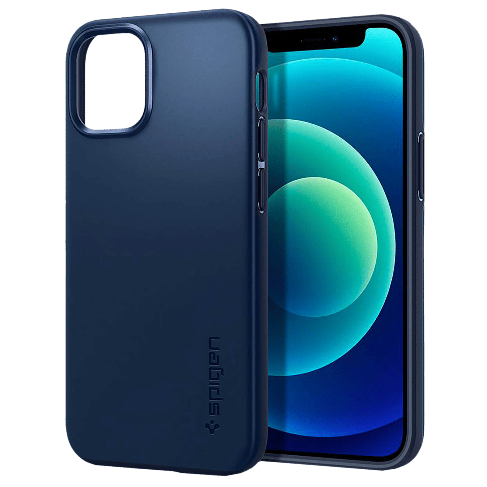spigen Thin Fit TPU & Polycarbonate Back Cover for Apple iPhone 12 Mini (Wireless Charging Compatible, Navy Blue) spigen Thin Fit TPU & Polycarbonate Back Cover for Apple iPhone 12 Mini (Wireless Charging Compatible, Navy Blue)_12