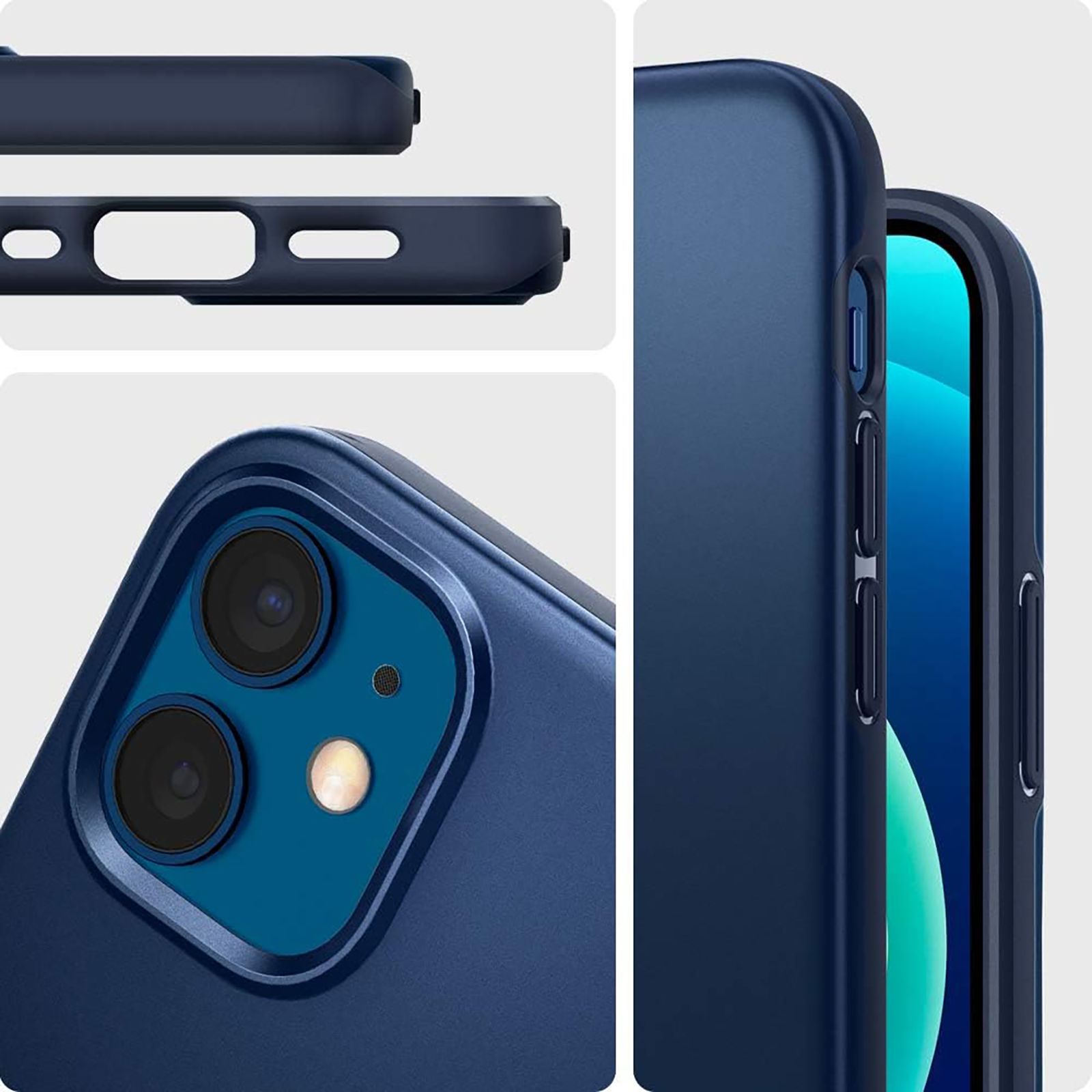 spigen Thin Fit TPU & Polycarbonate Back Cover for Apple iPhone 12 Mini (Wireless Charging Compatible, Navy Blue) spigen Thin Fit TPU & Polycarbonate Back Cover for Apple iPhone 12 Mini (Wireless Charging Compatible, Navy Blue)_13