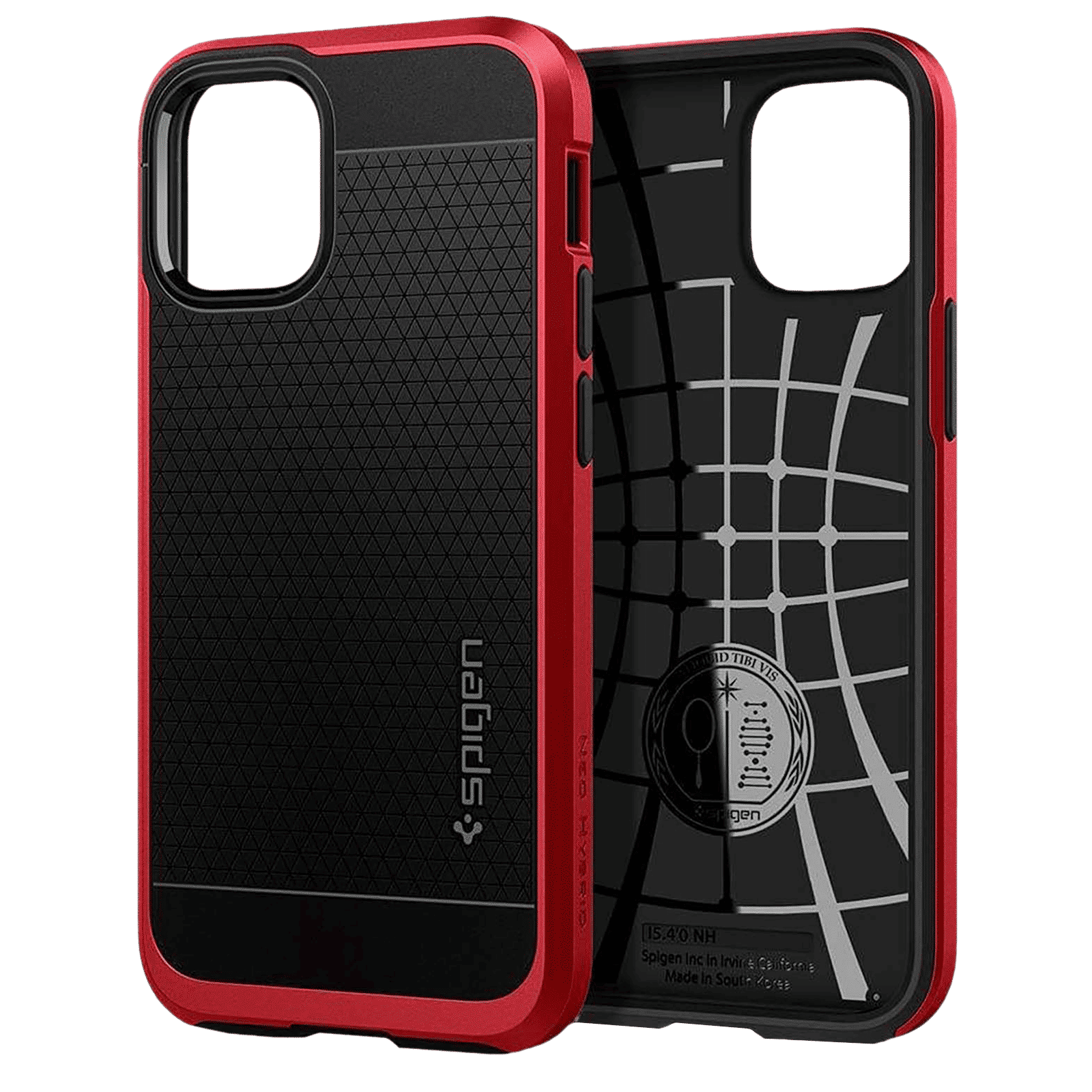 spigen Neo Hybrid TPU & Polycarbonate Back Cover for Apple iPhone 12 Mini (Wireless Charging Compatible, Red)_12