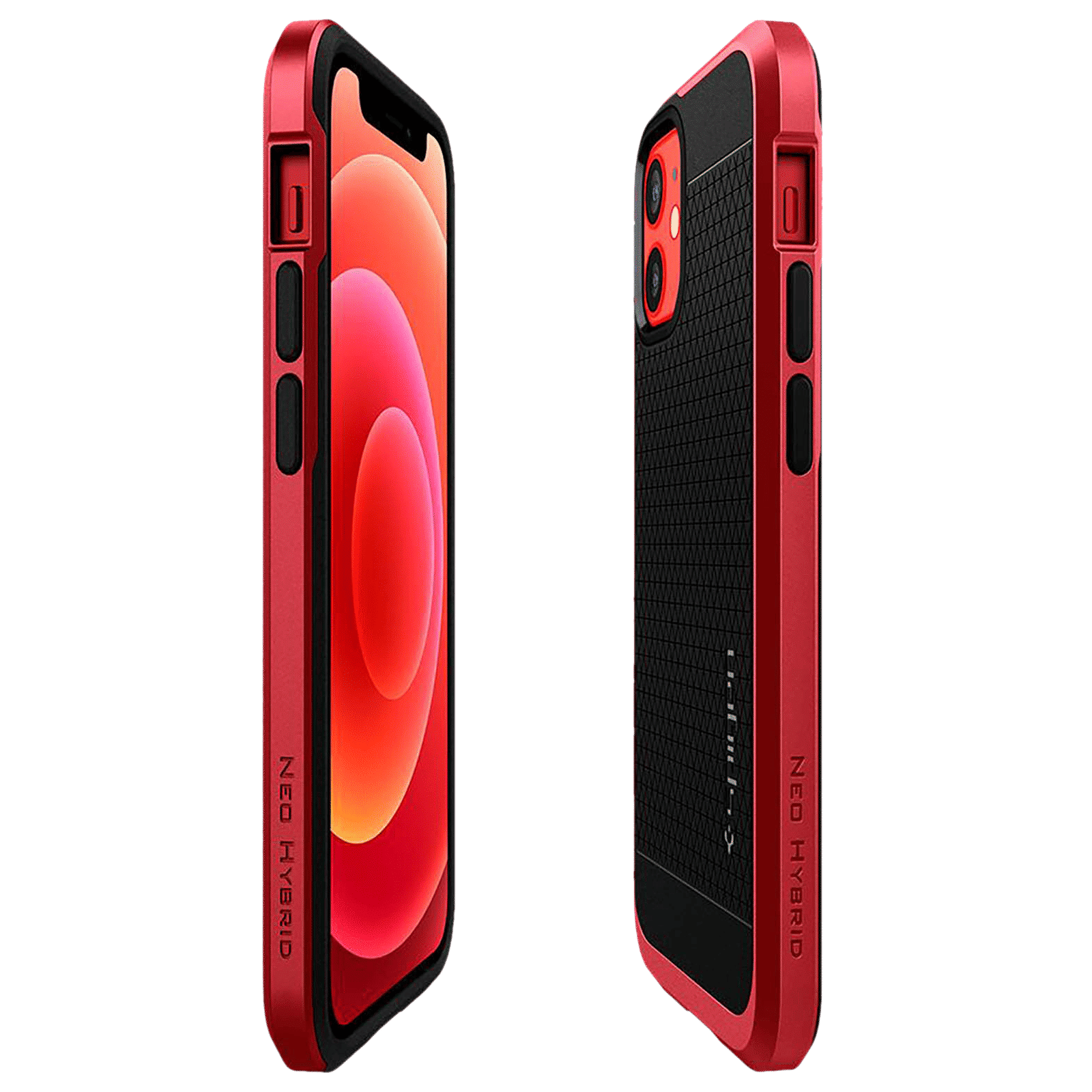 spigen Neo Hybrid TPU & Polycarbonate Back Cover for Apple iPhone 12 Mini (Wireless Charging Compatible, Red)_6
