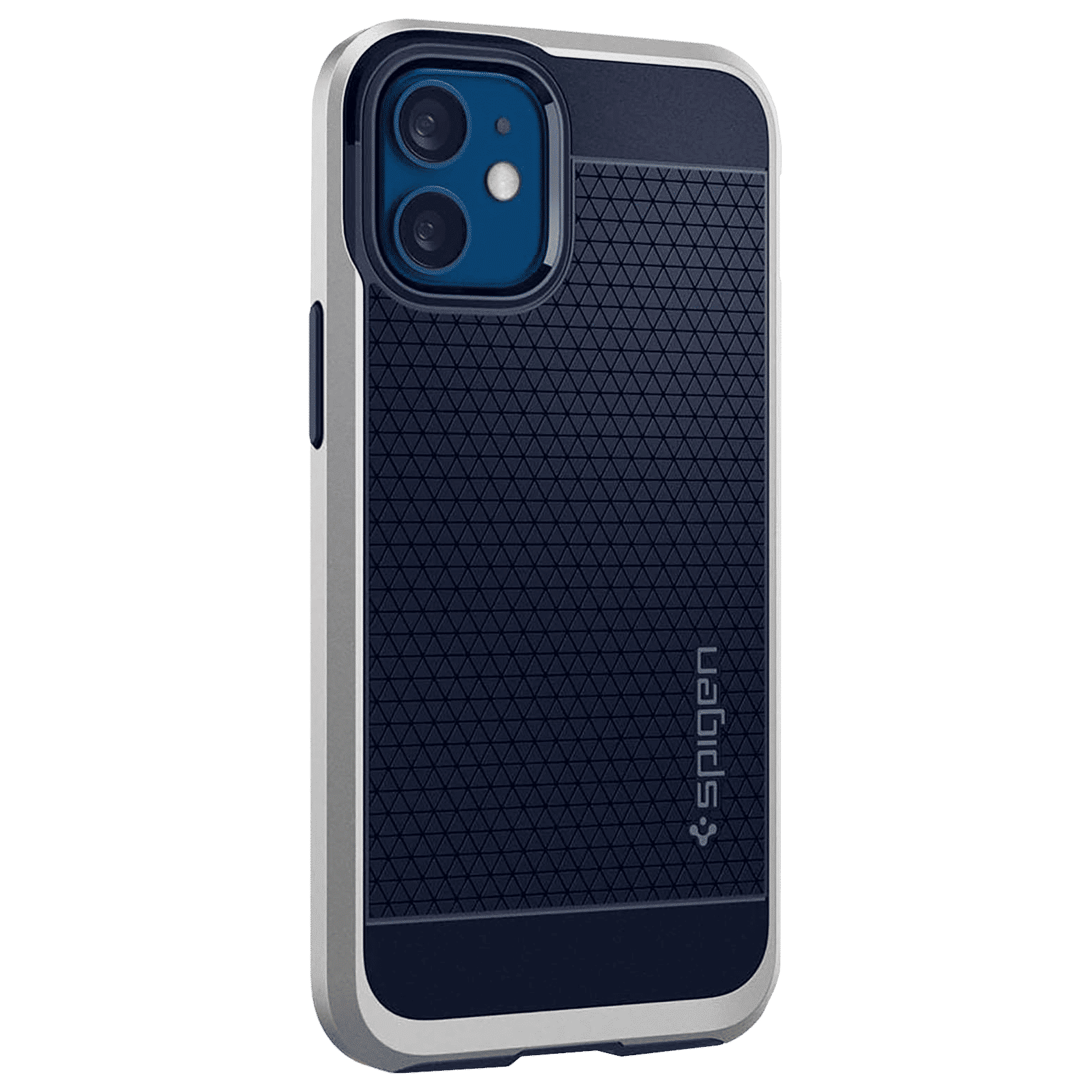 spigen Neo Hybrid TPU & Polycarbonate Back Cover for Apple iPhone 12 Mini (Wireless Charging Compatible, Satin Silver)_6