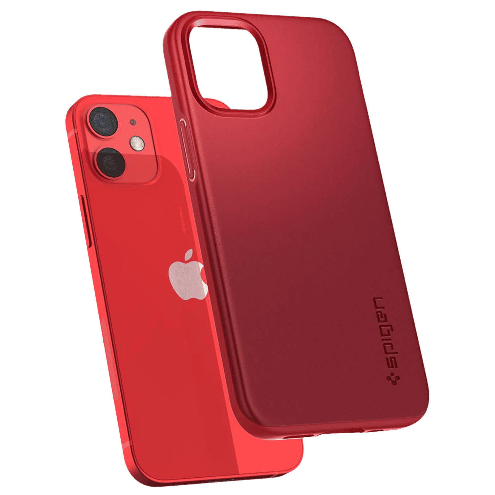 spigen Thin Fit TPU & Polycarbonate Back Cover for Apple iPhone 12 Mini (Wireless Charging Compatible, Red) spigen Thin Fit TPU & Polycarbonate Back Cover for Apple iPhone 12 Mini (Wireless Charging Compatible, Red)_10