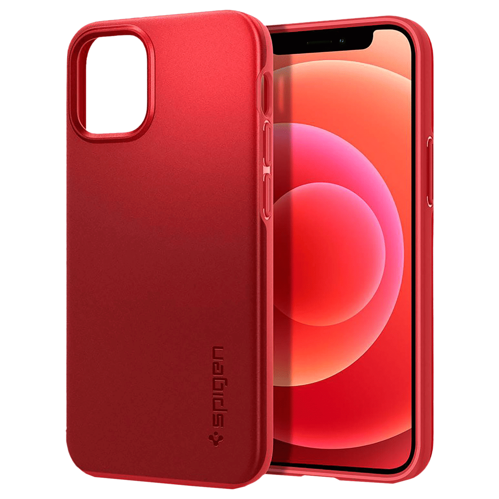 spigen Thin Fit TPU & Polycarbonate Back Cover for Apple iPhone 12 Mini (Wireless Charging Compatible, Red) spigen Thin Fit TPU & Polycarbonate Back Cover for Apple iPhone 12 Mini (Wireless Charging Compatible, Red)_12