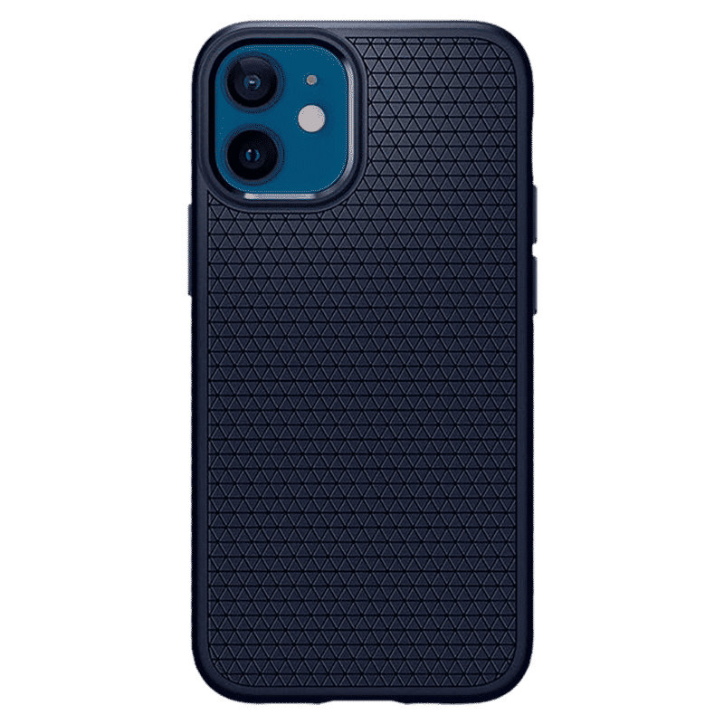 spigen Liquid Air TPU Back Cover for Apple iPhone 12 Mini (Supports Wireless Charging, Navy Blue)_7