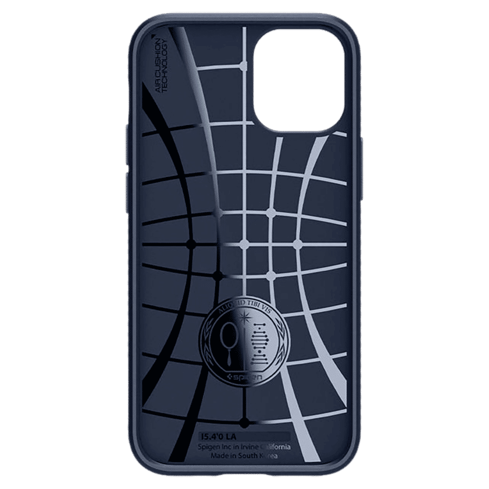 spigen Liquid Air TPU Back Cover for Apple iPhone 12 Mini (Supports Wireless Charging, Navy Blue)_8