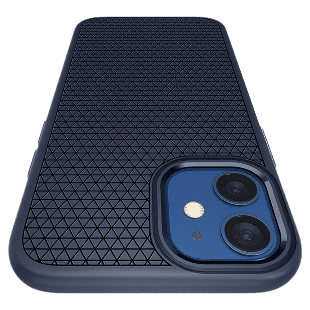 spigen Liquid Air TPU Back Cover for Apple iPhone 12 Mini (Supports Wireless Charging, Navy Blue)_11