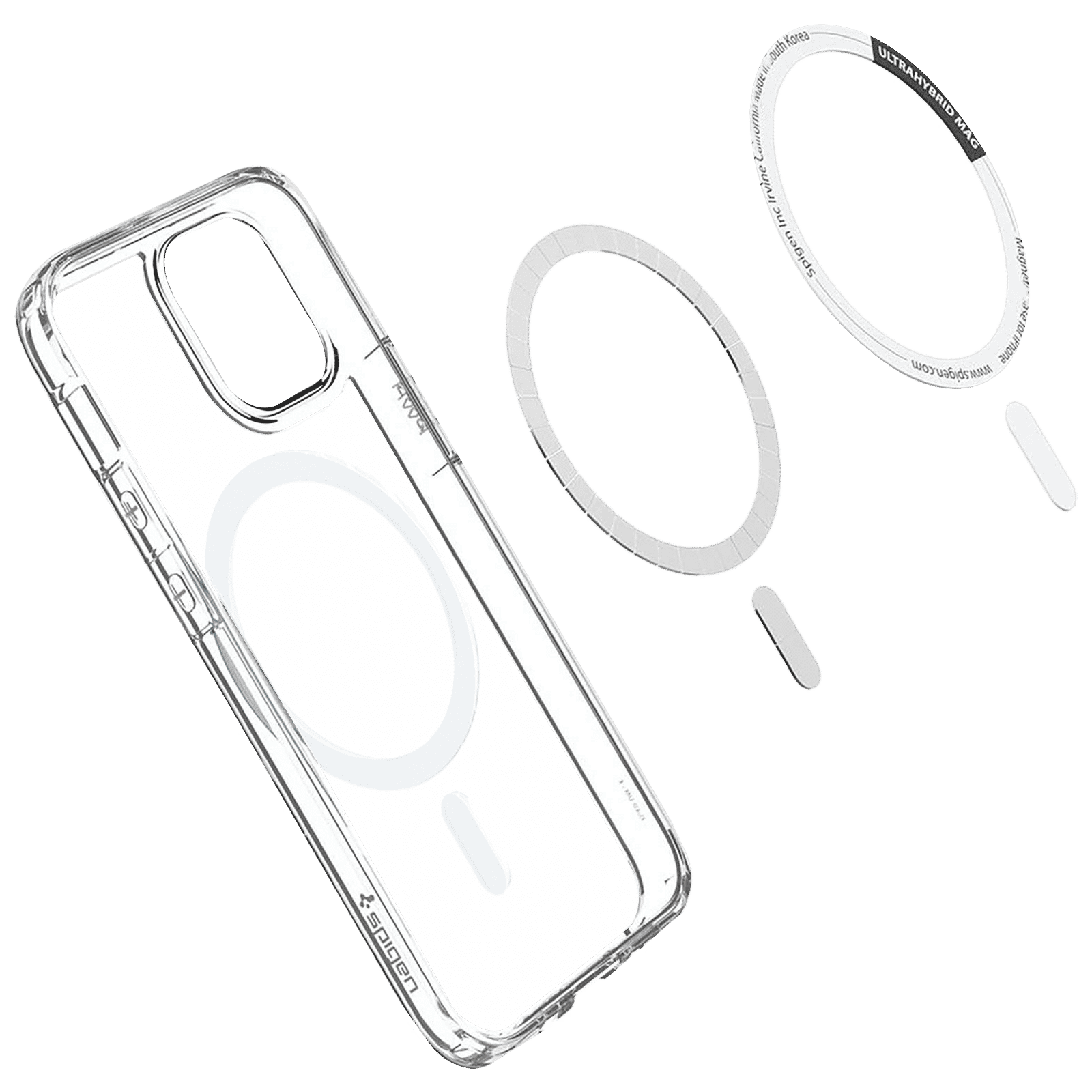 spigen Ultra Hybrid Mag TPU & Polycarbonate Back Cover for Apple iPhone 12 Mini (Air Cushion Technology, Blue)_12