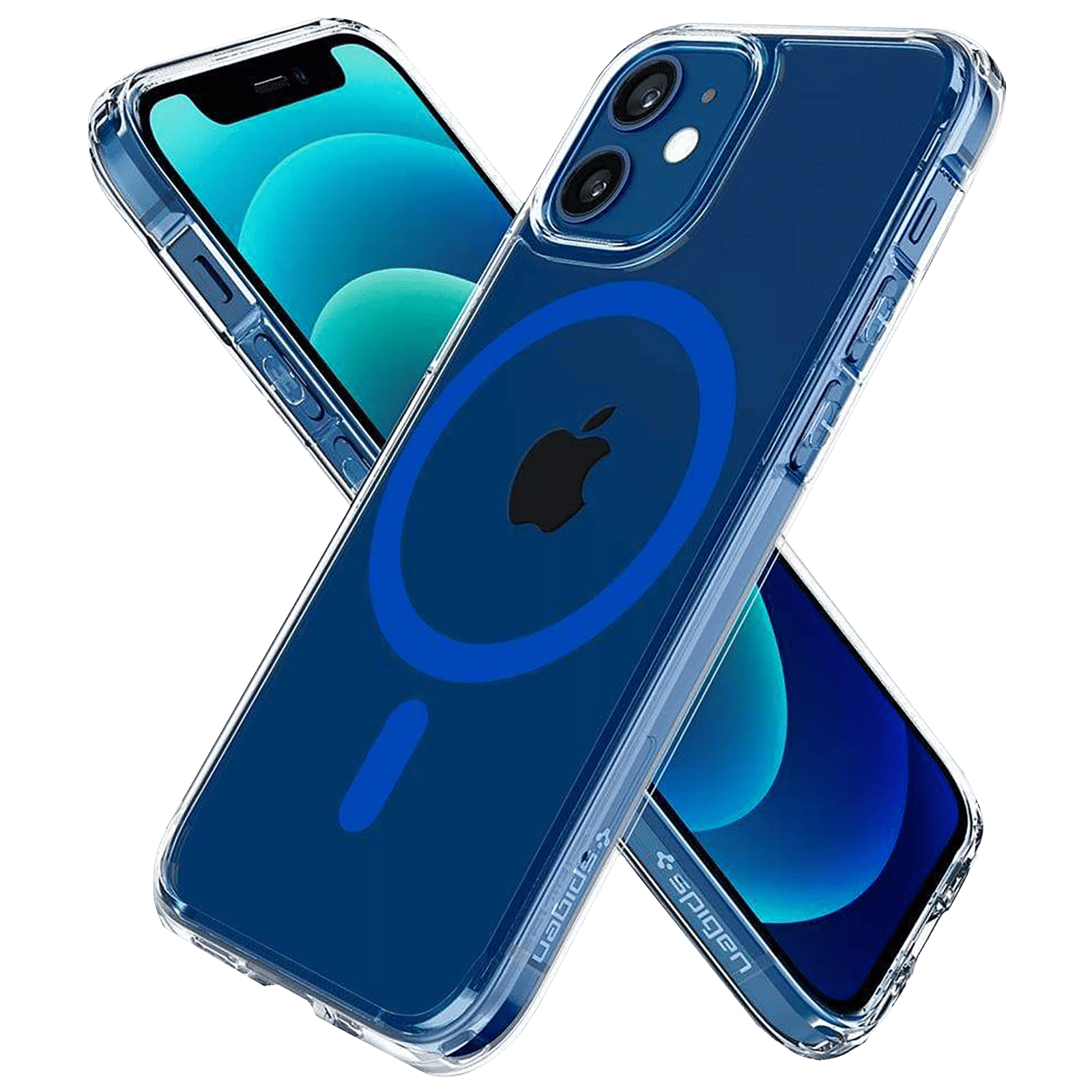 spigen Ultra Hybrid Mag TPU & Polycarbonate Back Cover for Apple iPhone 12 Mini (Air Cushion Technology, Blue)_13